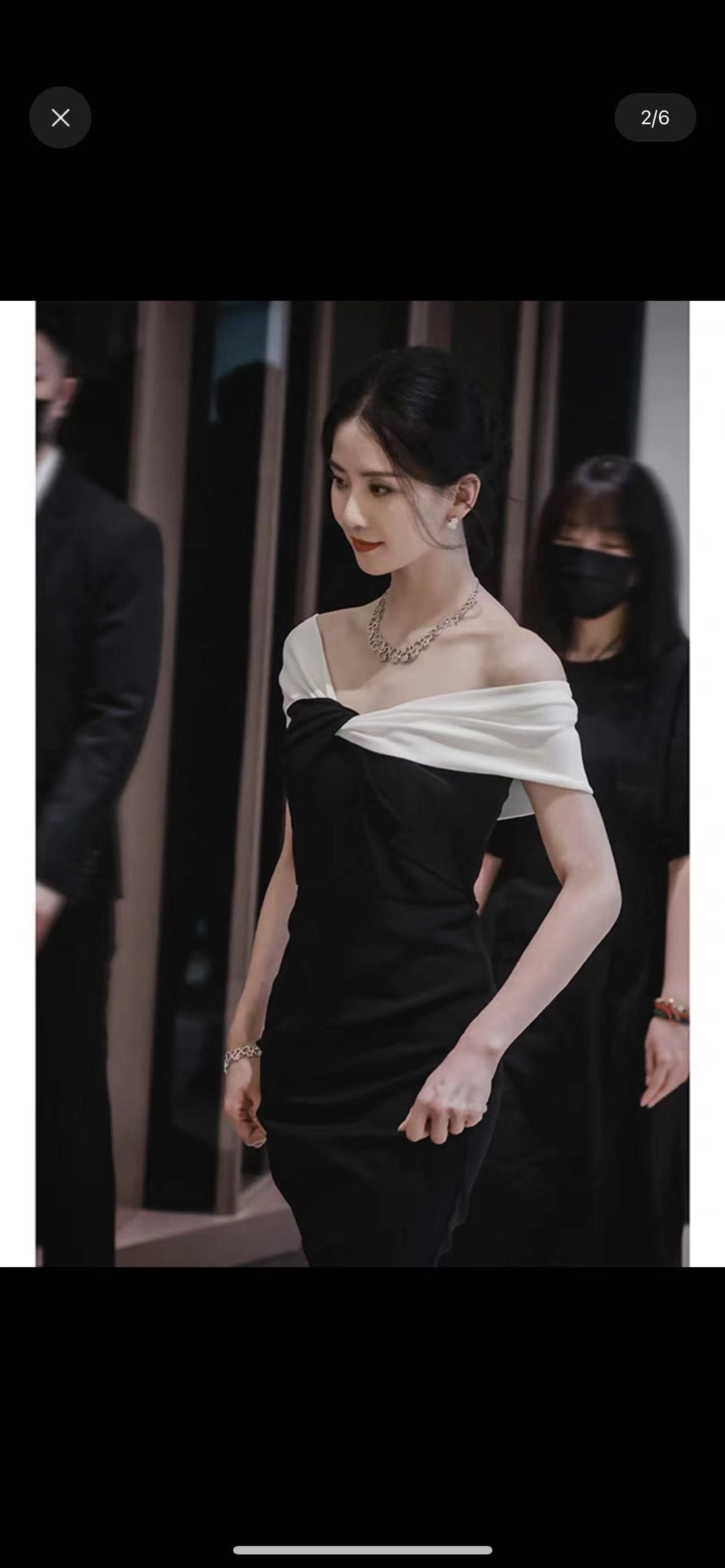 리우 시시 같은 단락 위엄있는 대기 고급 빛 럭셔리 품격 로얄 자매 프랑스식 작은 샤넬 스타일 검정색 연회 점프 슈트 치마 상세 이미지 4