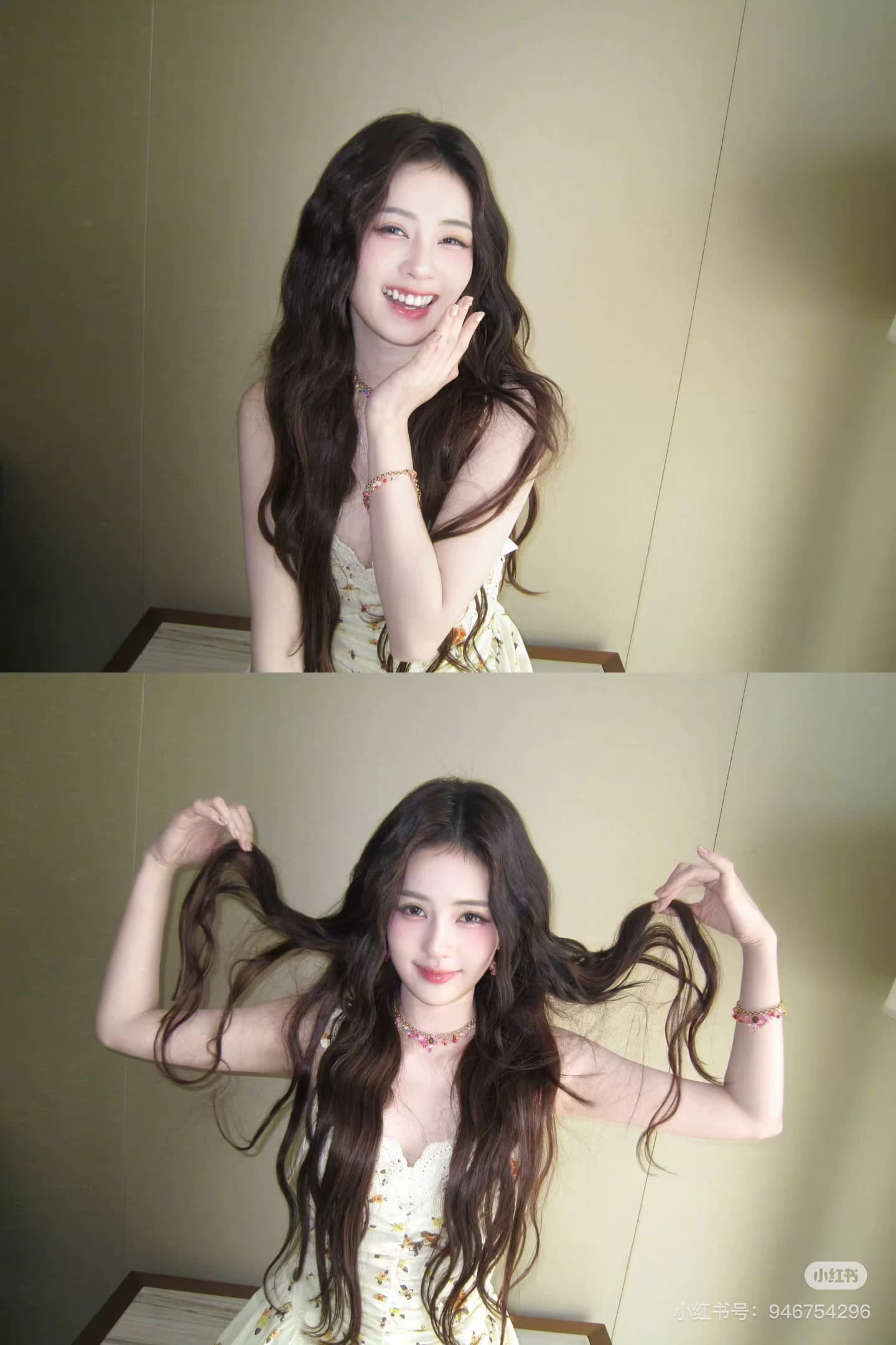 스타 같은 단락 흰색 사슴 26 여름 새로운 전원 프린트 비즈 장식 꽃무늬 슬립 드레스 상세 이미지 11