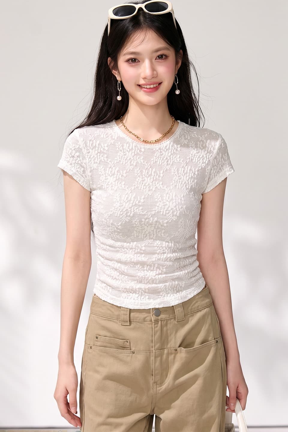 실사 밤나무 코코아 부드러운 향기로운 lace 산소 아름다움 순수한 욕망 바람 레이스 티셔츠 캐미솔 이미지 6