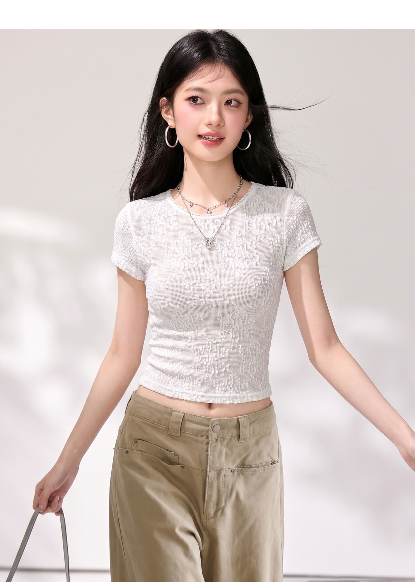 실사 밤나무 코코아 부드러운 향기로운 lace 산소 아름다움 순수한 욕망 바람 레이스 티셔츠 캐미솔 상세 이미지 7
