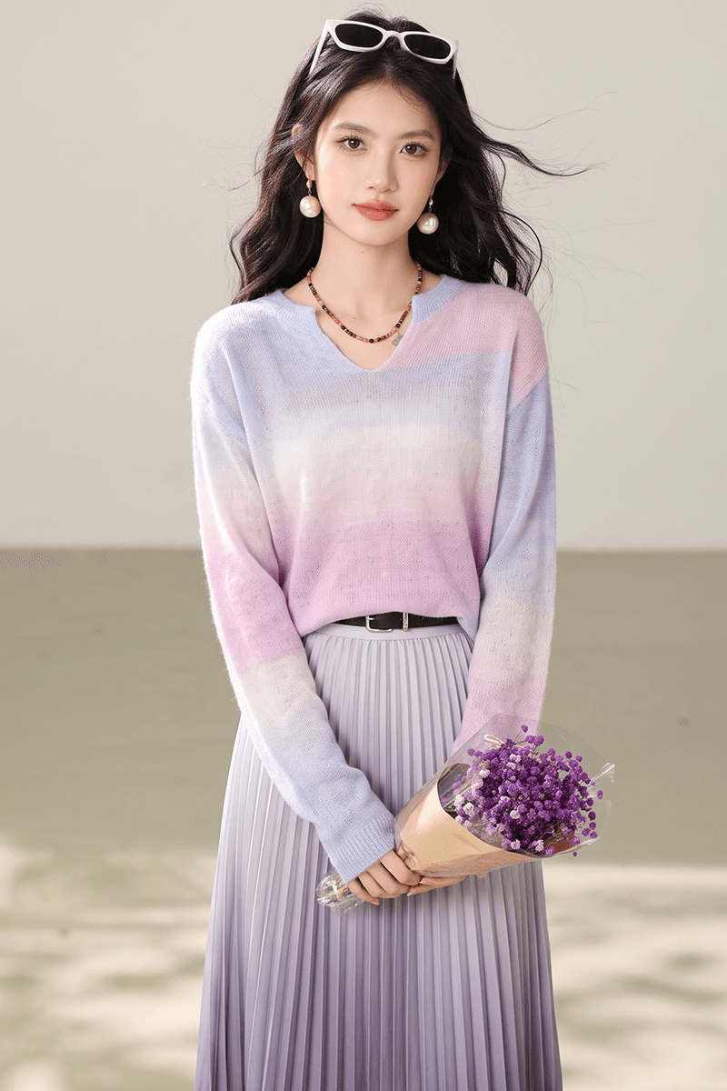 밝은 녹색 긴팔 니트 스웨터 2026 새로운 한 부서 아름다운 품격 오래된 돈 바람 서리가 내린 높음 지혜 센스 맨위 여성 가을 이미지 4