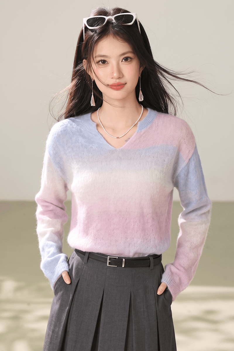 밝은 녹색 긴팔 니트 스웨터 2026 새로운 한 부서 아름다운 품격 오래된 돈 바람 서리가 내린 높음 지혜 센스 맨위 여성 가을 이미지 8