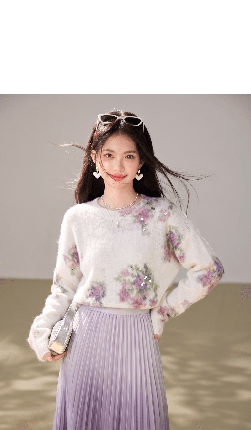 실사 있음 2026 가을 디자인 센스 색상 색 후광 염색 긴팔 니트 스웨터 여성 부드러운 풀오버 상세 이미지 9