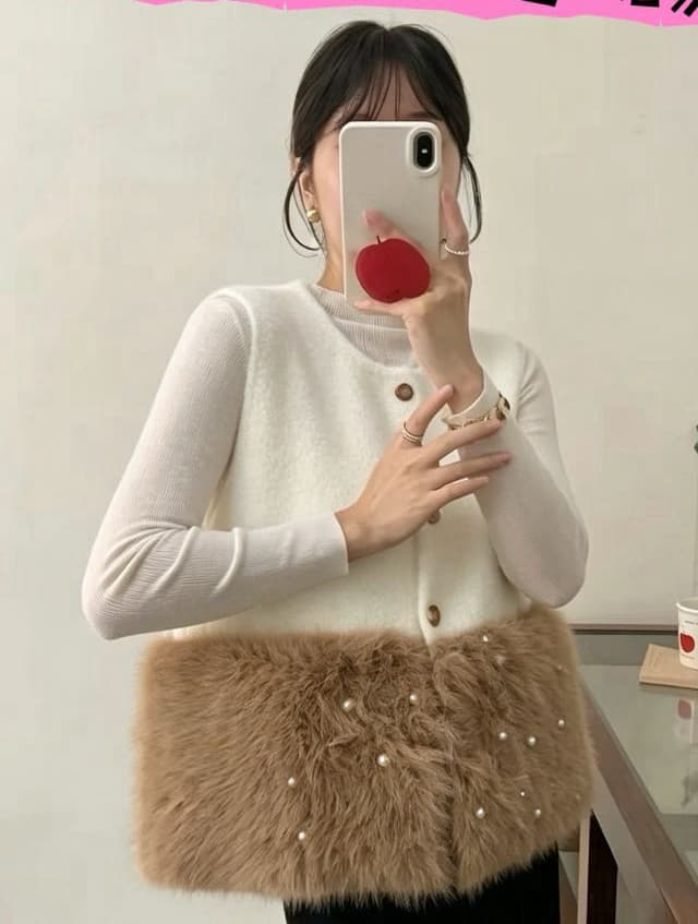 털이 많은 패치워크 민소매 조끼 여자 싱글 줄 버튼 패치워크 색상 조끼 조끼 맨위 상세 이미지 3