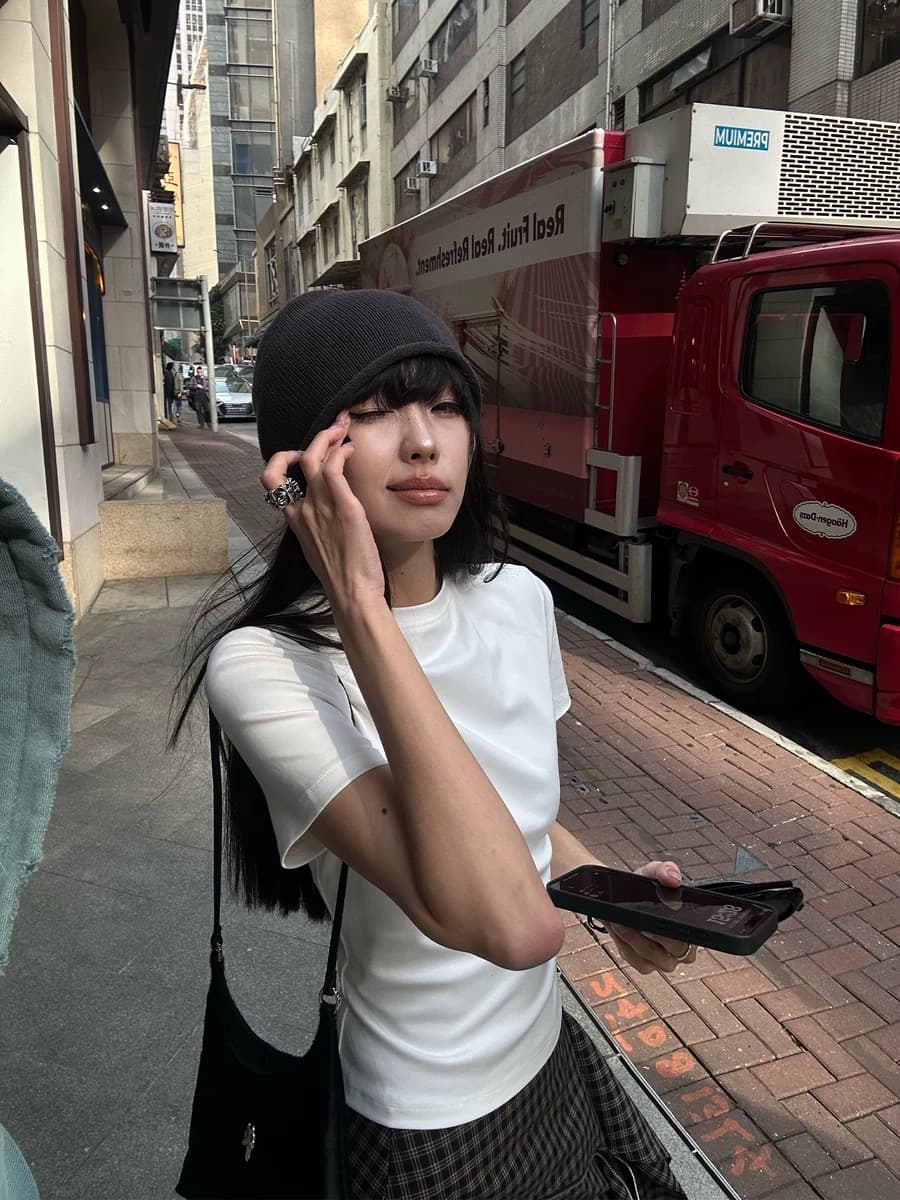 한 좋은 달콤한 warden edge 화이트 긍정적 인 어깨 티셔츠 여성 여름 몸매 가꾸기 슬림해 보이는 기초 섹션 라운드 넥 쇼트 스타일 맨위 상세 이미지 3