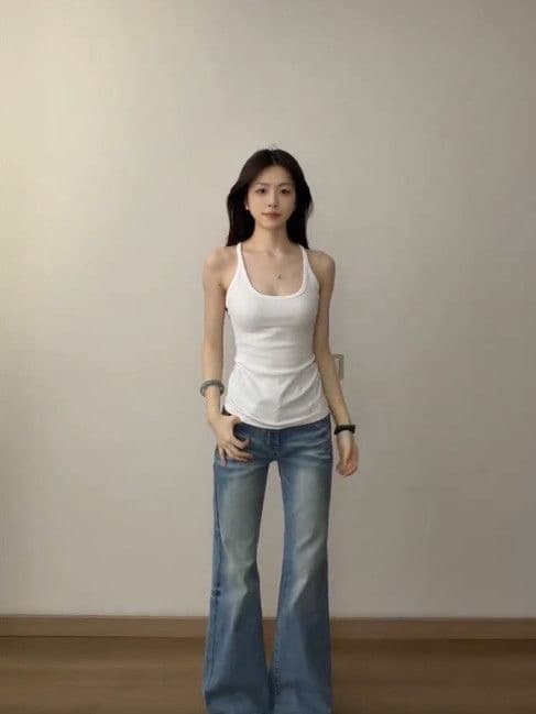 프랑스식 패션 단색 세트 몸매 가꾸기 캐주얼 다용도 캐미솔 맨위 스택 착용 폴로 칼라 자외선 차단 두 조각 여성 세트 상세 이미지 3