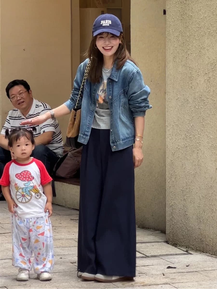 萱 제나라 xuanqi 떨어지지 않음 색상 봄 워싱 블루 폴로 칼라 데님 여성 코트 새로운 느긋한 착용 가져 가라. 재킷 맨위 이미지 2