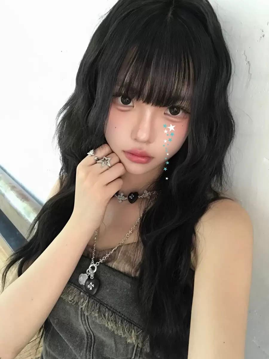 레트로 달콤한 차가운 바람 핫걸 데님 패치워크 슬립 여성 드레스 여름 디자인 센스 불규칙 치마 투피스 세트 상세 이미지 3