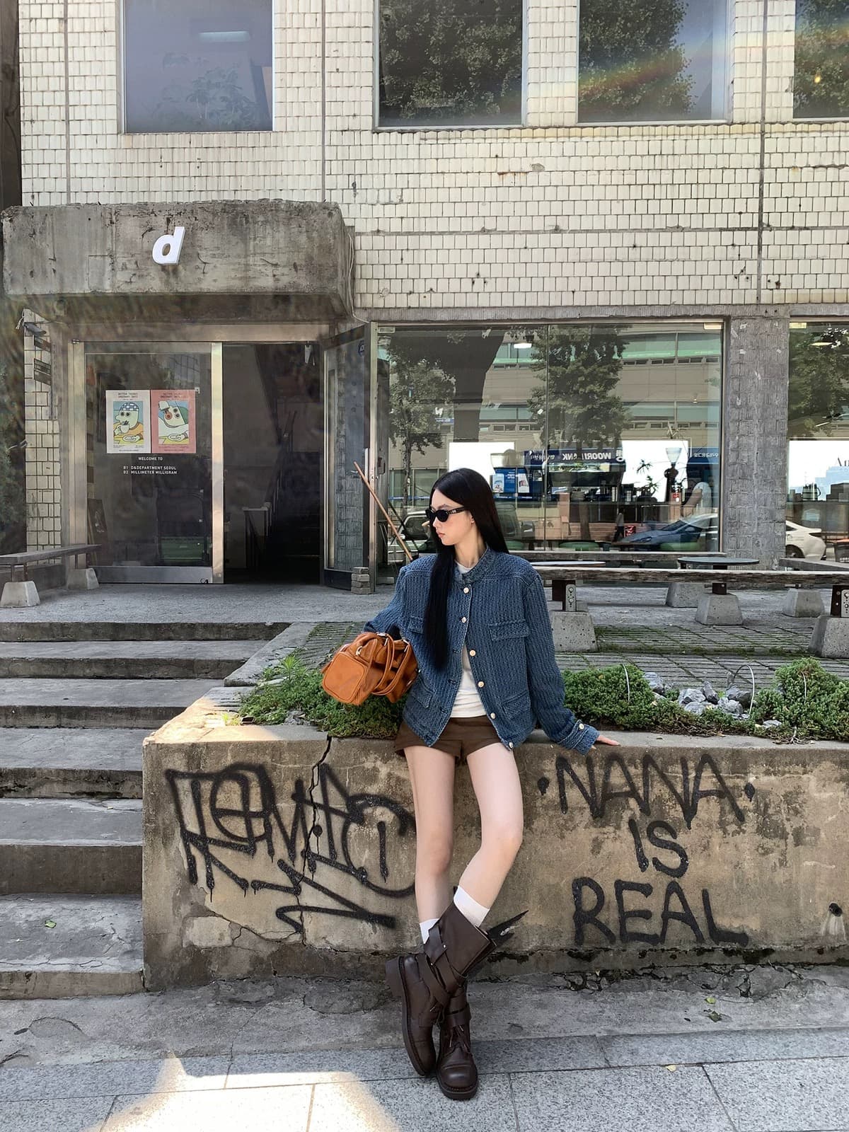 레드 맨 파빌리온 카우보이 바깥 세트 여자 봄 가을 2026 새로운 작은 샤넬 스타일 절묘한 아름다운 자이언트 잘 생긴 파란색 맨위 이미지 4