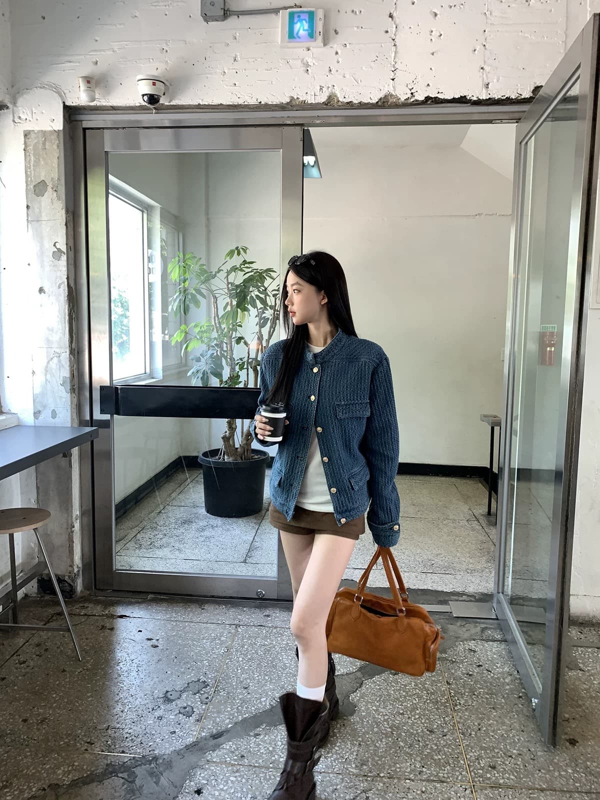 레드 맨 파빌리온 카우보이 바깥 세트 여자 봄 가을 2026 새로운 작은 샤넬 스타일 절묘한 아름다운 자이언트 잘 생긴 파란색 맨위 상세 이미지 1