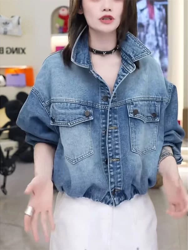 작은 대중 디자인 레트로 마 오래된 바람 긴팔 데님 재킷 2026 캐주얼 루즈핏 오토바이 바람 워크웨어 재킷 맨위 상세 이미지 2