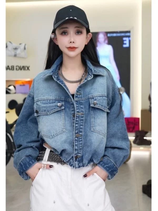 작은 대중 디자인 레트로 마 오래된 바람 긴팔 데님 재킷 2026 캐주얼 루즈핏 오토바이 바람 워크웨어 재킷 맨위 상세 이미지 3
