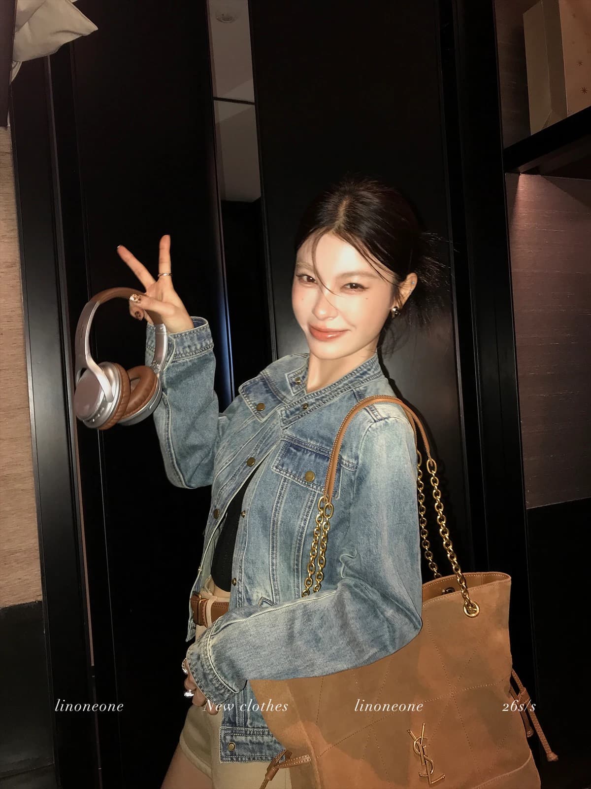 linoneone 반항적 인 아메리칸 무거운 작업 워싱 마 오래된 편안함 면 100% 파란색 데님 재킷 재킷 경량 상세 이미지 3
