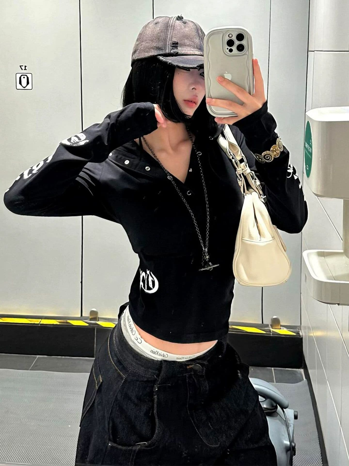 원본 솜씨 이중층 모자 광저우 눈꽃 면 자외선 차단 블라우스 여성 이미지 3