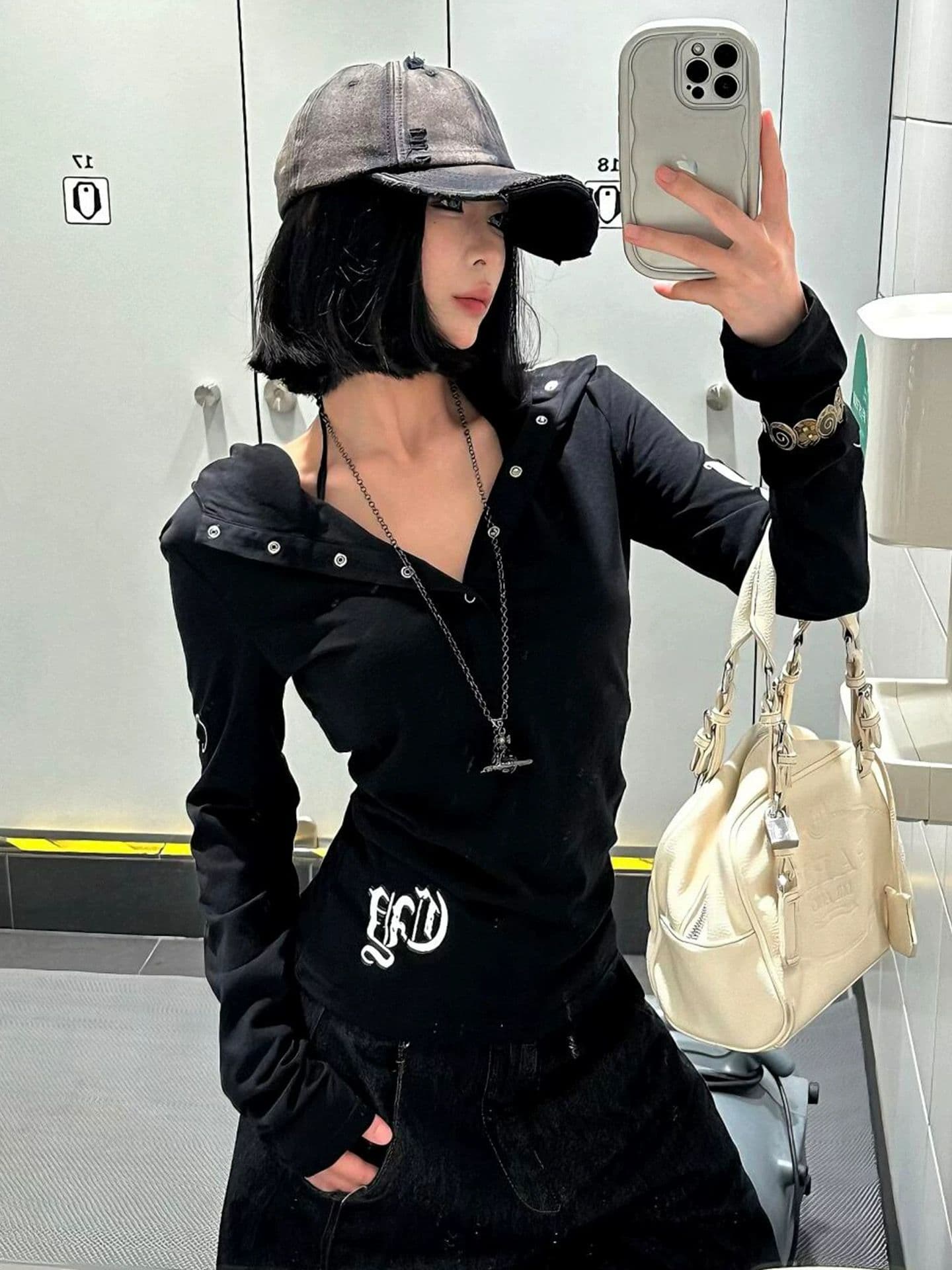 원본 솜씨 이중층 모자 광저우 눈꽃 면 자외선 차단 블라우스 여성 이미지 4
