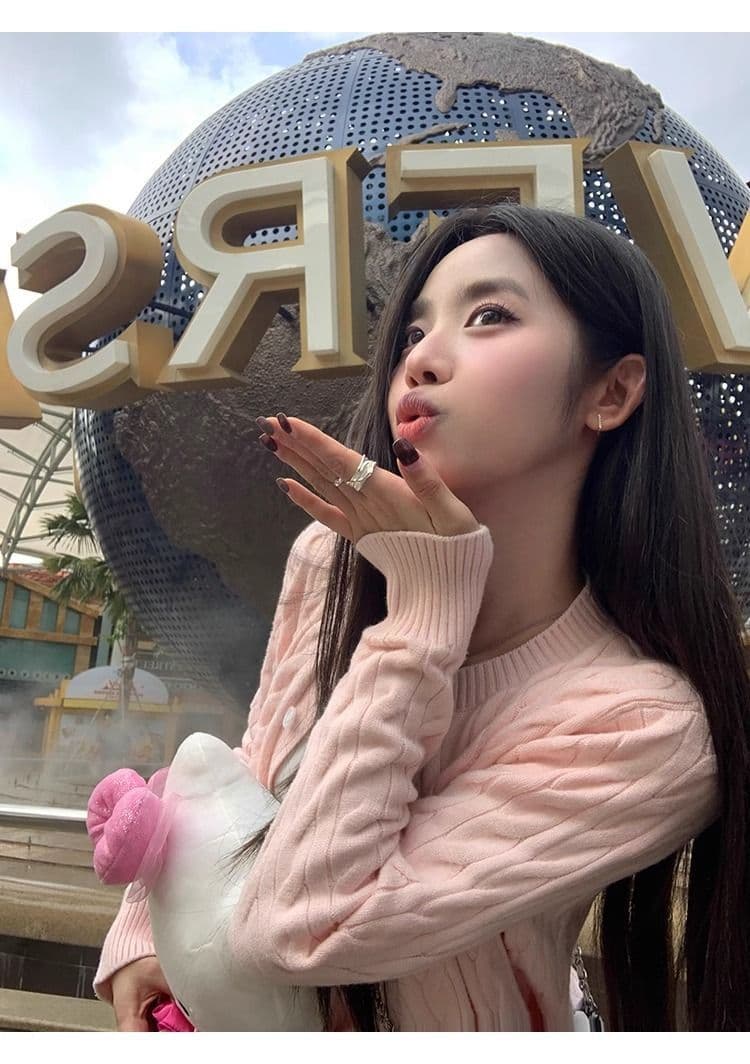 2026 년 새로운 고급 센스 작은 대중 오픈 가디건 슬림해 보이는 몸매 가꾸기 맨위 가을 패션 미니멀리즘 꽈배기 털 니트 스웨터 이미지 3