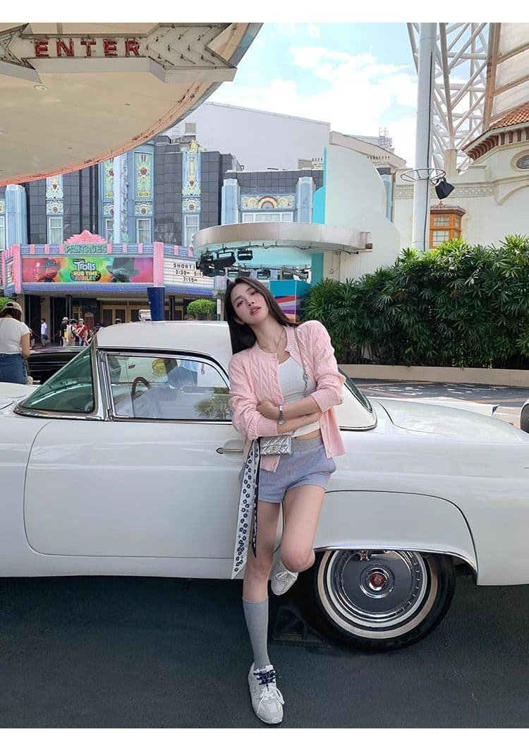 2026 년 새로운 고급 센스 작은 대중 오픈 가디건 슬림해 보이는 몸매 가꾸기 맨위 가을 패션 미니멀리즘 꽈배기 털 니트 스웨터 상세 이미지 4