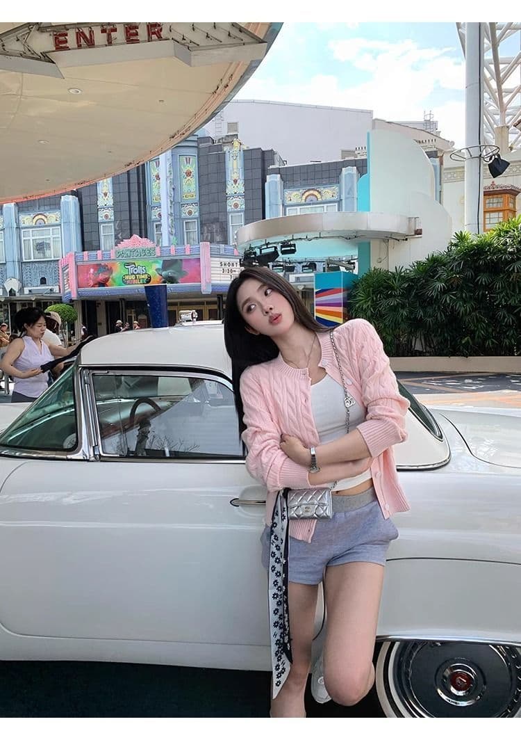 2026 년 새로운 고급 센스 작은 대중 오픈 가디건 슬림해 보이는 몸매 가꾸기 맨위 가을 패션 미니멀리즘 꽈배기 털 니트 스웨터 상세 이미지 11