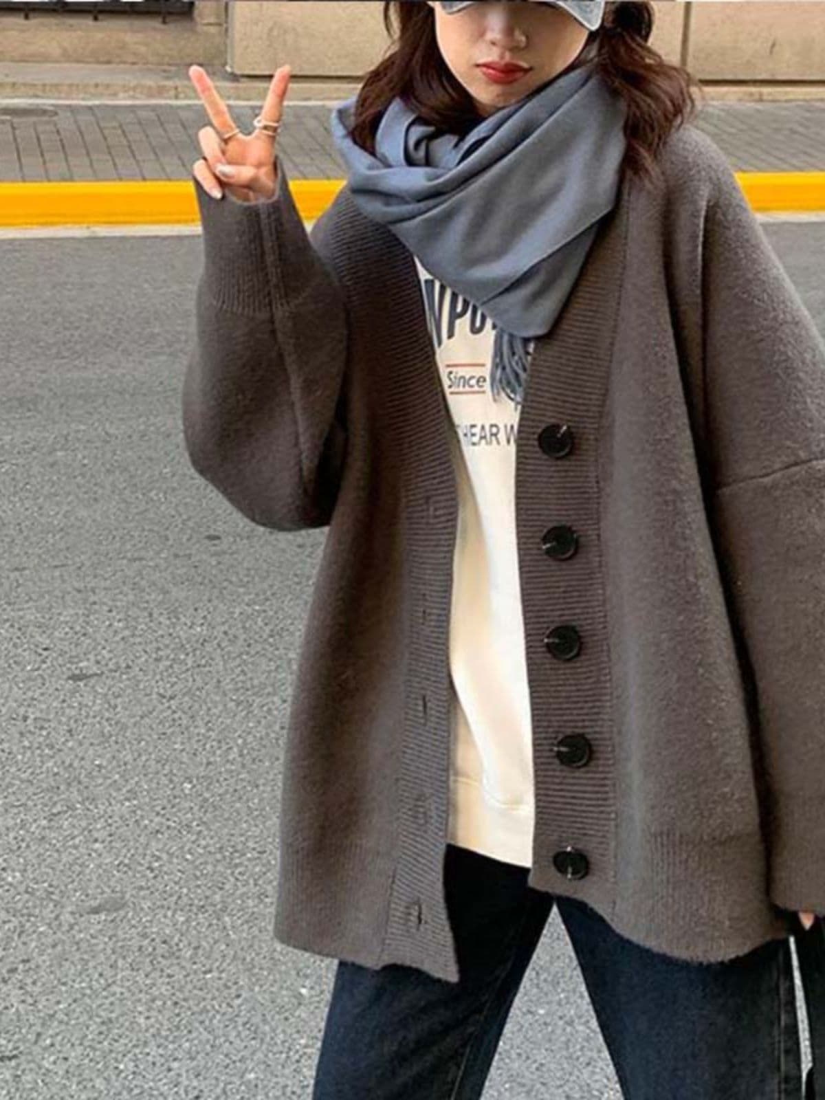 가을 겨울 새로운 두꺼운 스웨터 여자 한국 스타일 루즈핏 느긋한 바람을 피우다 롱 코트 니트 오픈 가디건 다용도 부드러운 바람 재킷 상세 이미지 4