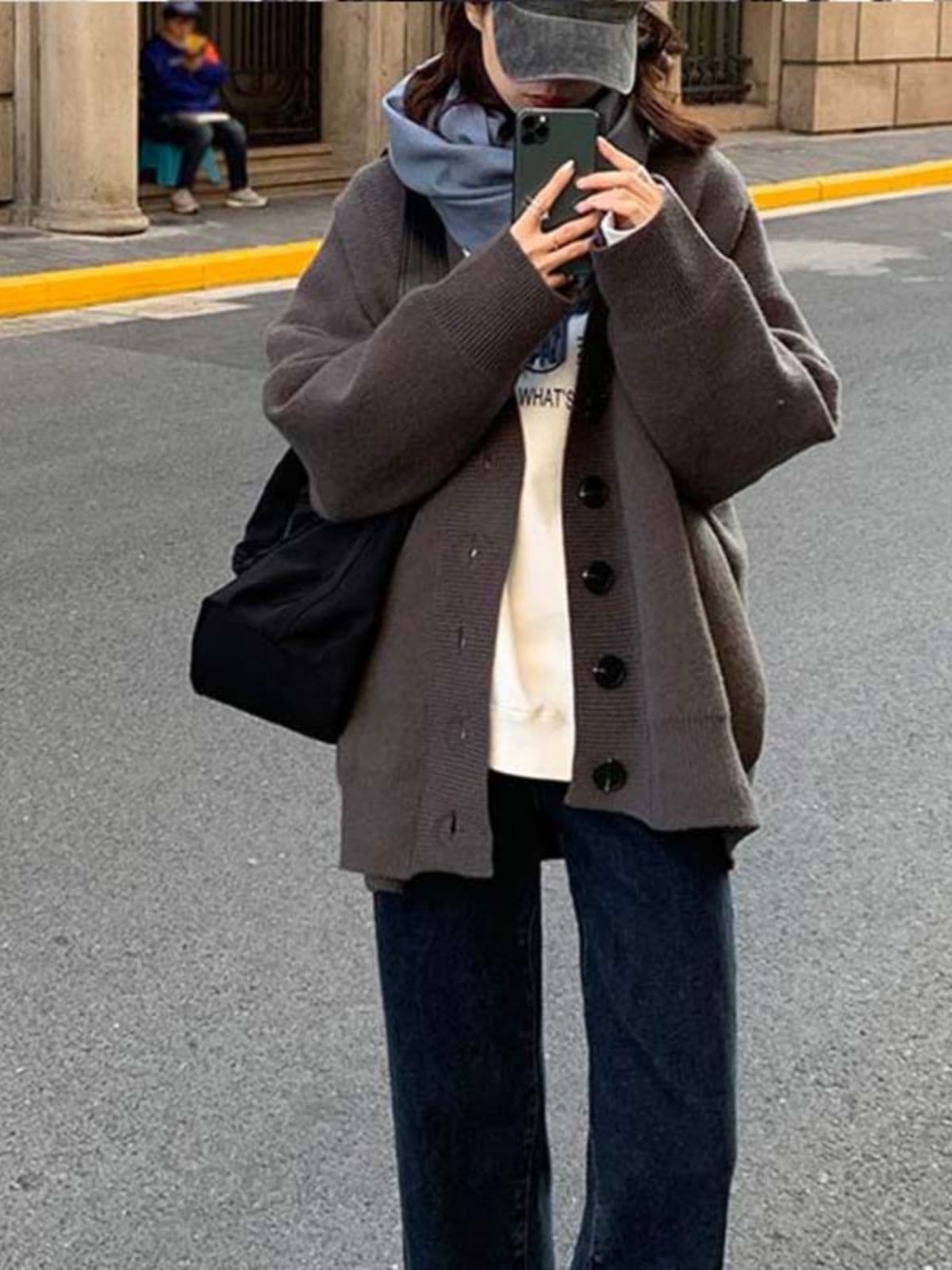 가을 겨울 새로운 두꺼운 스웨터 여자 한국 스타일 루즈핏 느긋한 바람을 피우다 롱 코트 니트 오픈 가디건 다용도 부드러운 바람 재킷 상세 이미지 5