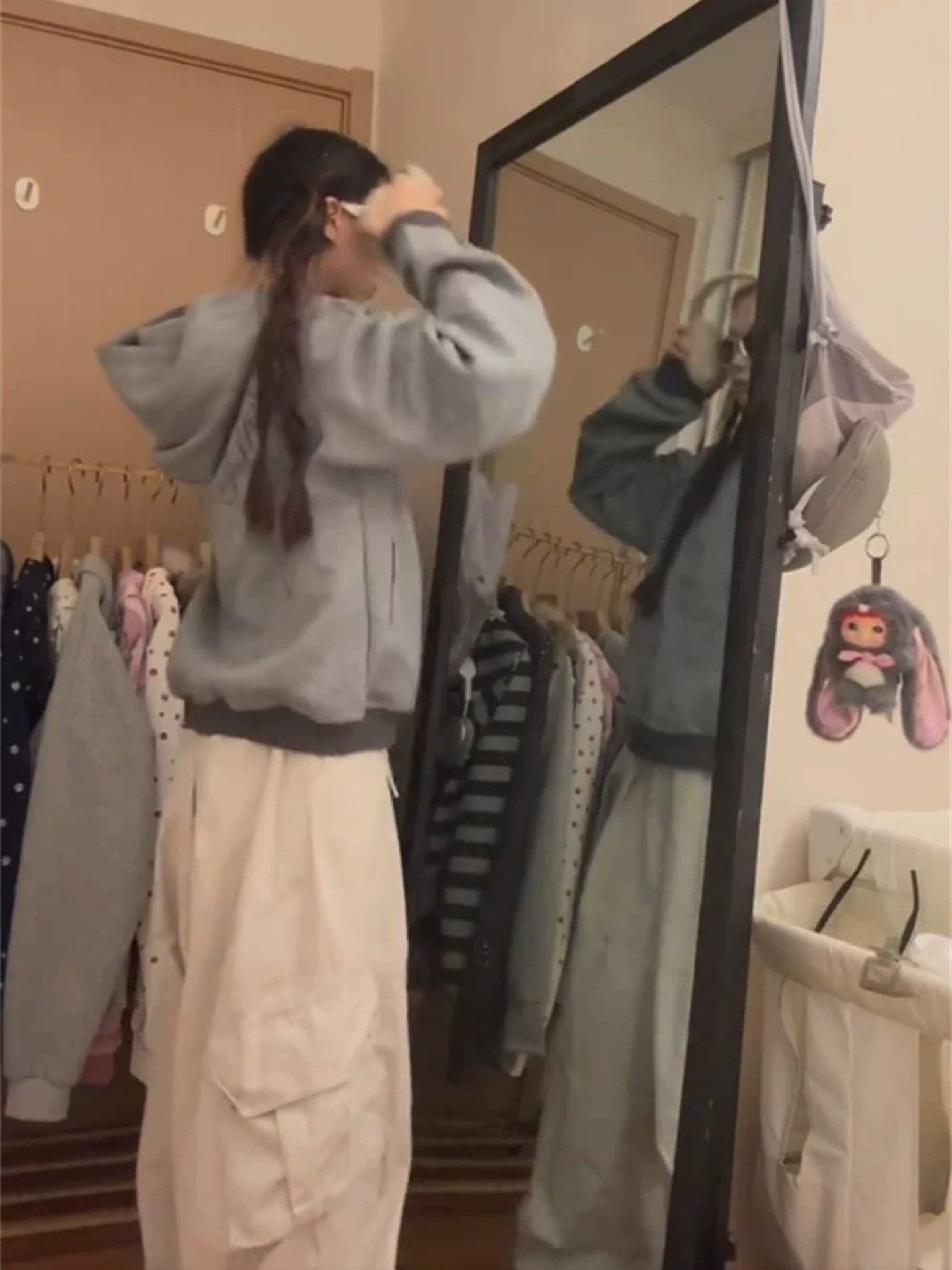 얇은 스타일 털이 있는 자수 순수한 Mianhua 면 복합 후드티 여성 이미지 3