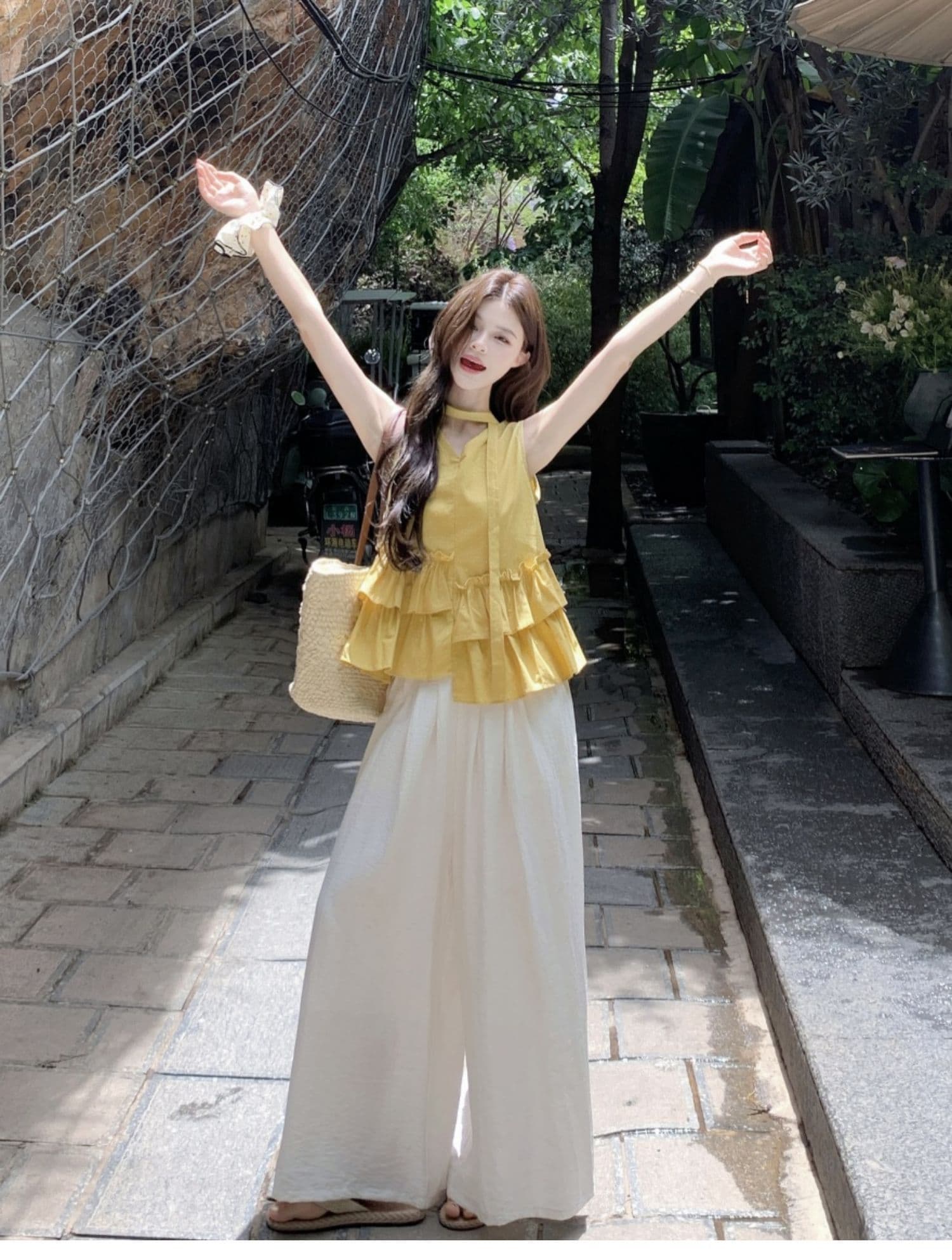 원본 원단 톰 글 래 원인 블루 민소매 맨위 여성 여름 아마 고급 센스 도파민 착용 가져 가라. 밝은 조끼 티셔츠 상세 이미지 9