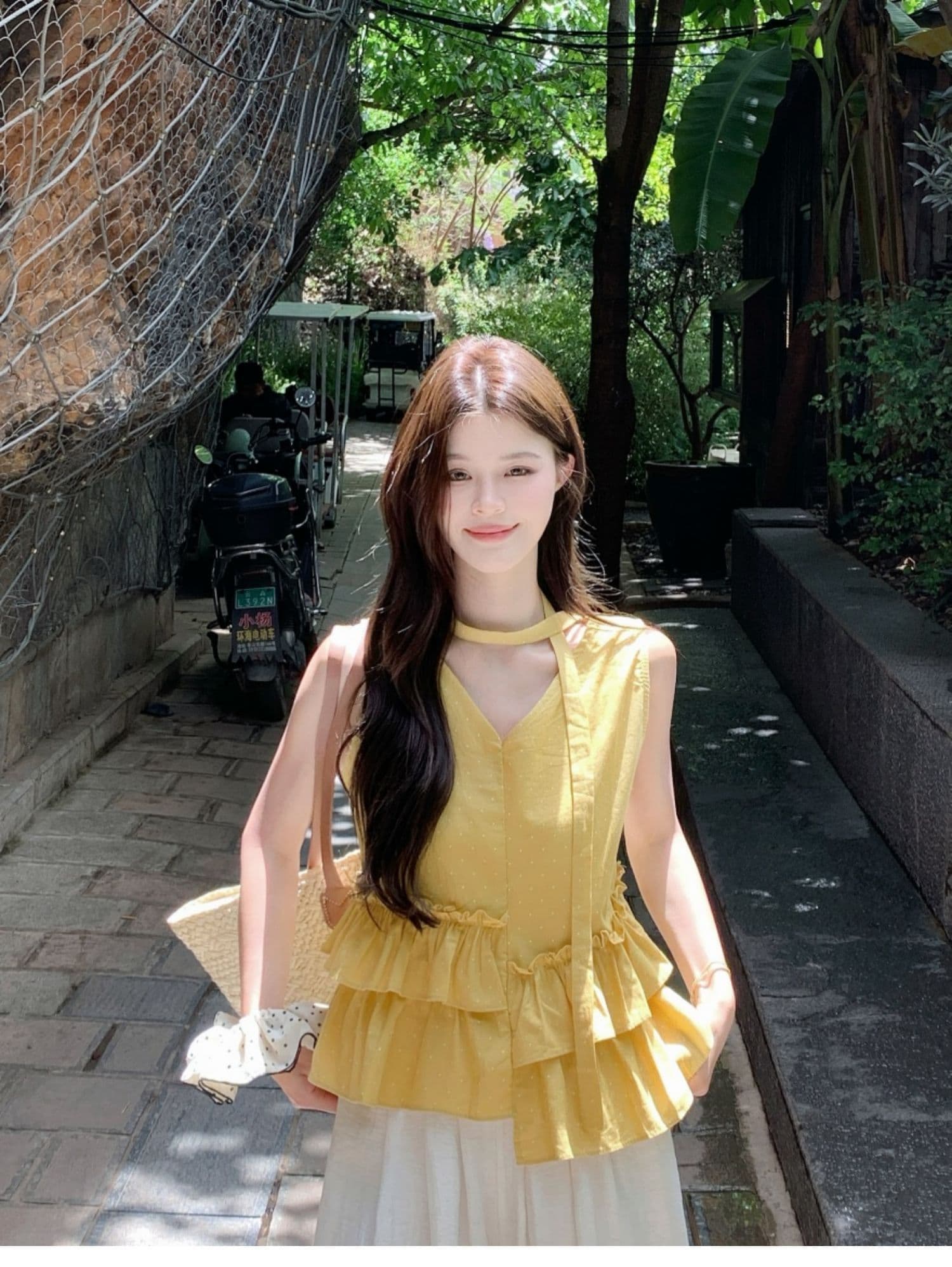 원본 원단 톰 글 래 원인 블루 민소매 맨위 여성 여름 아마 고급 센스 도파민 착용 가져 가라. 밝은 조끼 티셔츠 상세 이미지 14