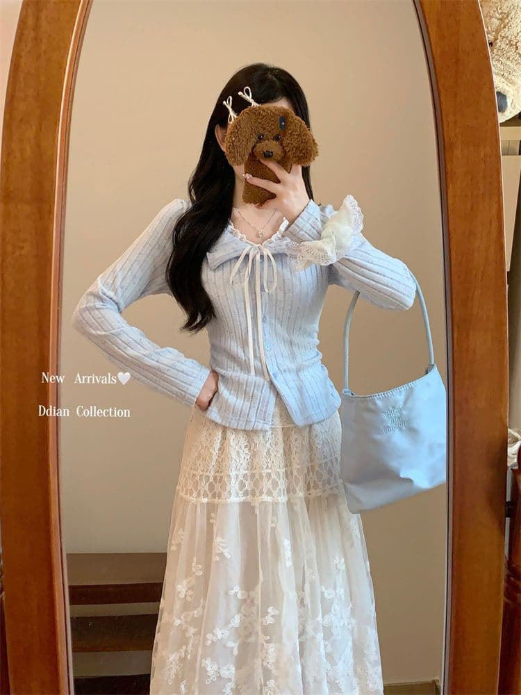 원본 원단 한 부서 레이스 측면 페이크 레이어드 긴팔 티셔츠 여성 가을 겨울 bm 바람 구덩이 기사 기본 셔츠 긍정적 인 어깨 의류 상세 이미지 9