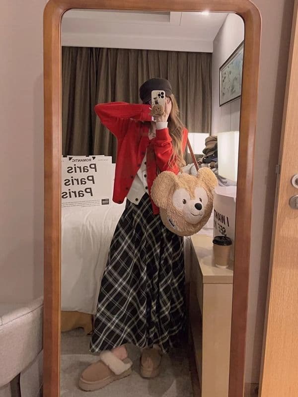 달콤한 스타일 miu 부서 페이크 레이어드 배색 니트 오픈 가디건 여성 가을 겨울 한 부서 몸매 가꾸기 부드러운 찹쌀 세련된 다용도 맨위 상세 이미지 26