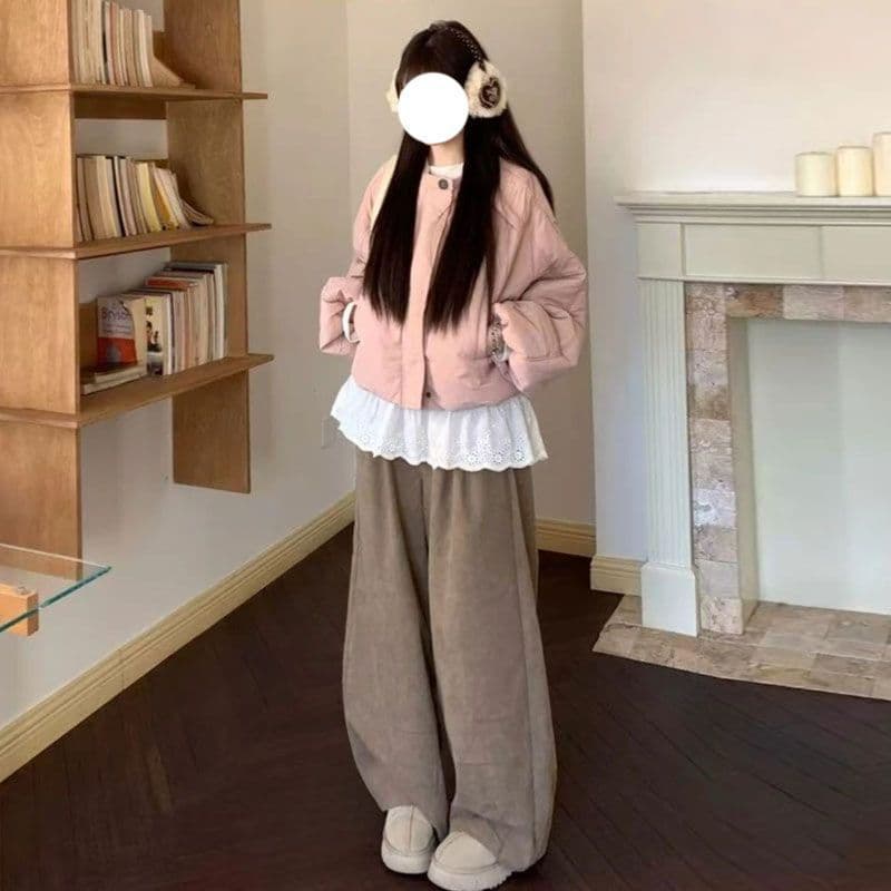 털이 있는 코듀로이 폭발 레트로 느긋한 바람 야마모토 바지 구덩이 기사 펌프 Pleat 루즈핏 캐주얼 바지 상세 이미지 6