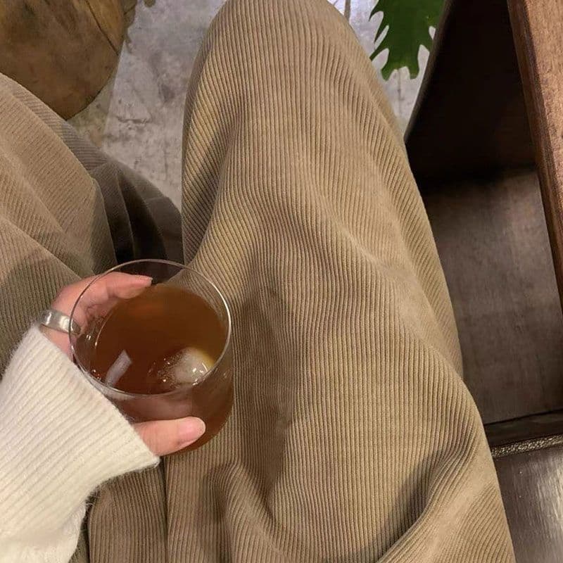 털이 있는 코듀로이 폭발 레트로 느긋한 바람 야마모토 바지 구덩이 기사 펌프 Pleat 루즈핏 캐주얼 바지 상세 이미지 8