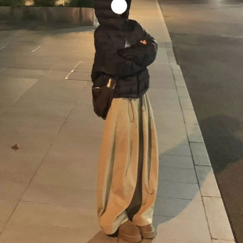 털이 있는 코듀로이 폭발 레트로 느긋한 바람 야마모토 바지 구덩이 기사 펌프 Pleat 루즈핏 캐주얼 바지 상세 이미지 9