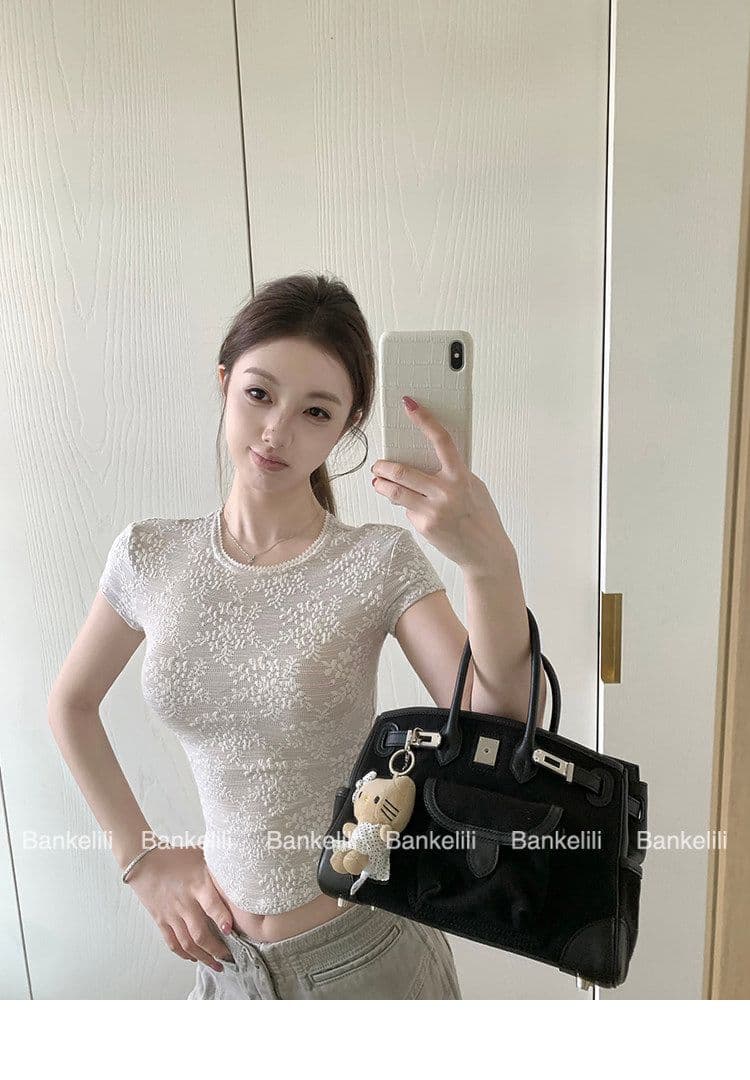 원본 레이스 플러스 물 속에서 부드러운 향기로운 lace 산소 아름다움 순수한 욕망 바람 레이스 티셔츠 캐미솔 상세 이미지 3