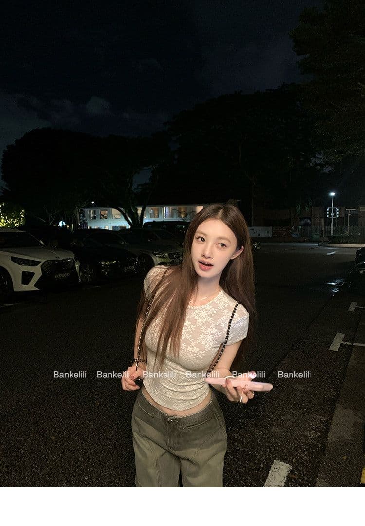 원본 레이스 플러스 물 속에서 부드러운 향기로운 lace 산소 아름다움 순수한 욕망 바람 레이스 티셔츠 캐미솔 상세 이미지 32