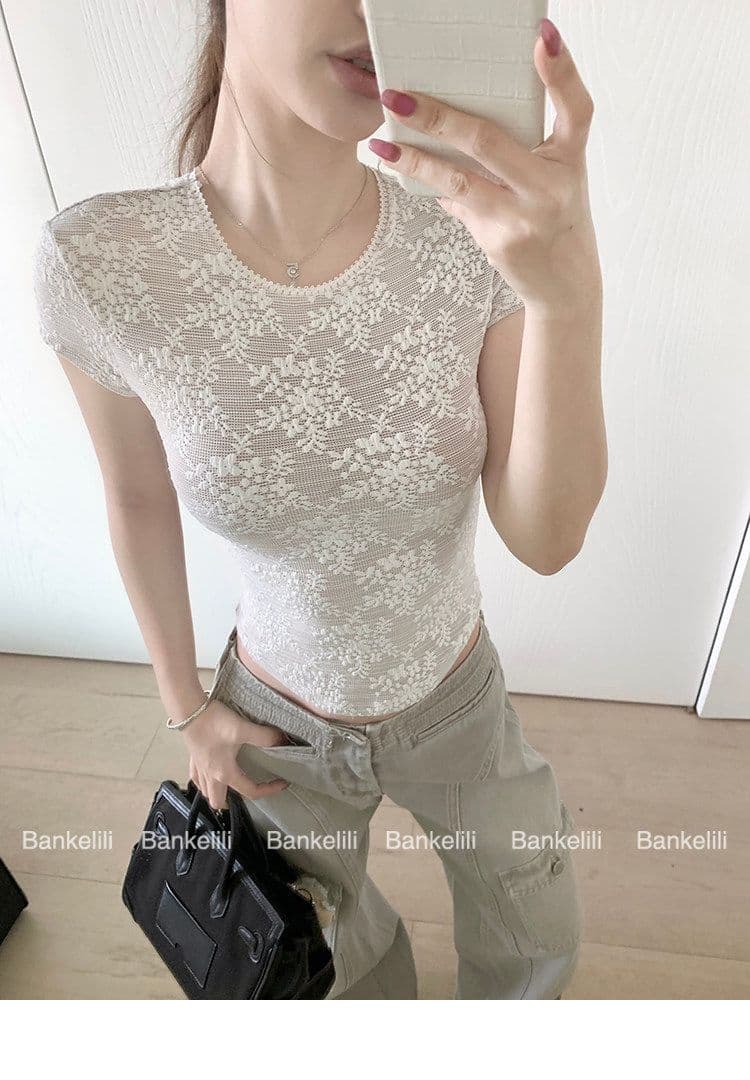 원본 레이스 플러스 물 속에서 부드러운 향기로운 lace 산소 아름다움 순수한 욕망 바람 레이스 티셔츠 캐미솔 상세 이미지 53