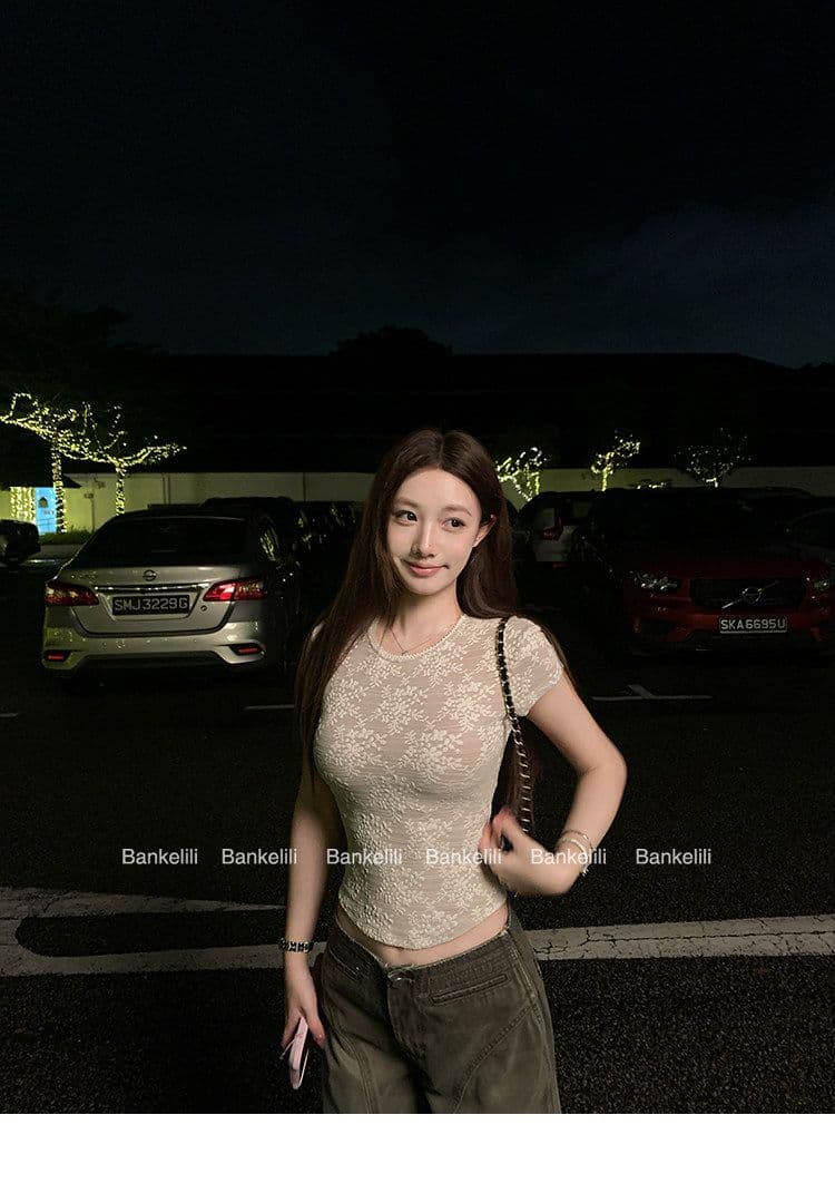 원본 레이스 플러스 물 속에서 부드러운 향기로운 lace 산소 아름다움 순수한 욕망 바람 레이스 티셔츠 캐미솔 상세 이미지 56
