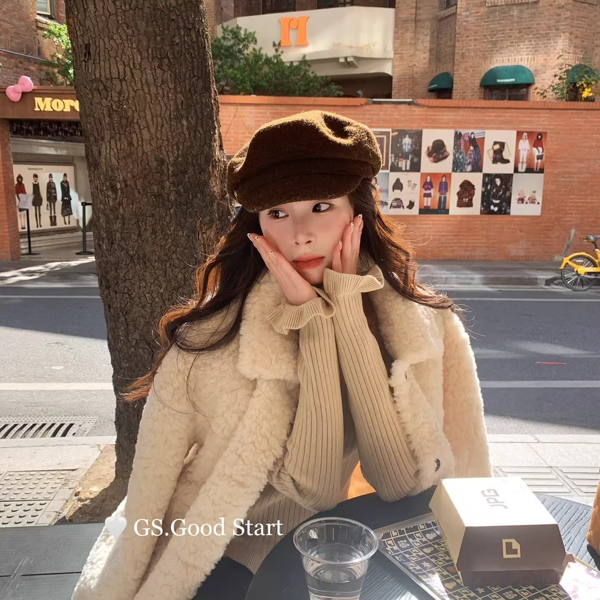닫힌 눈 입력 완전히 달콤한 자매 벤 자매 2026 년 봄 새로운 달콤함 연령 감소 프릴 슬림해 보이는 니트 작은 셔츠 이미지 3