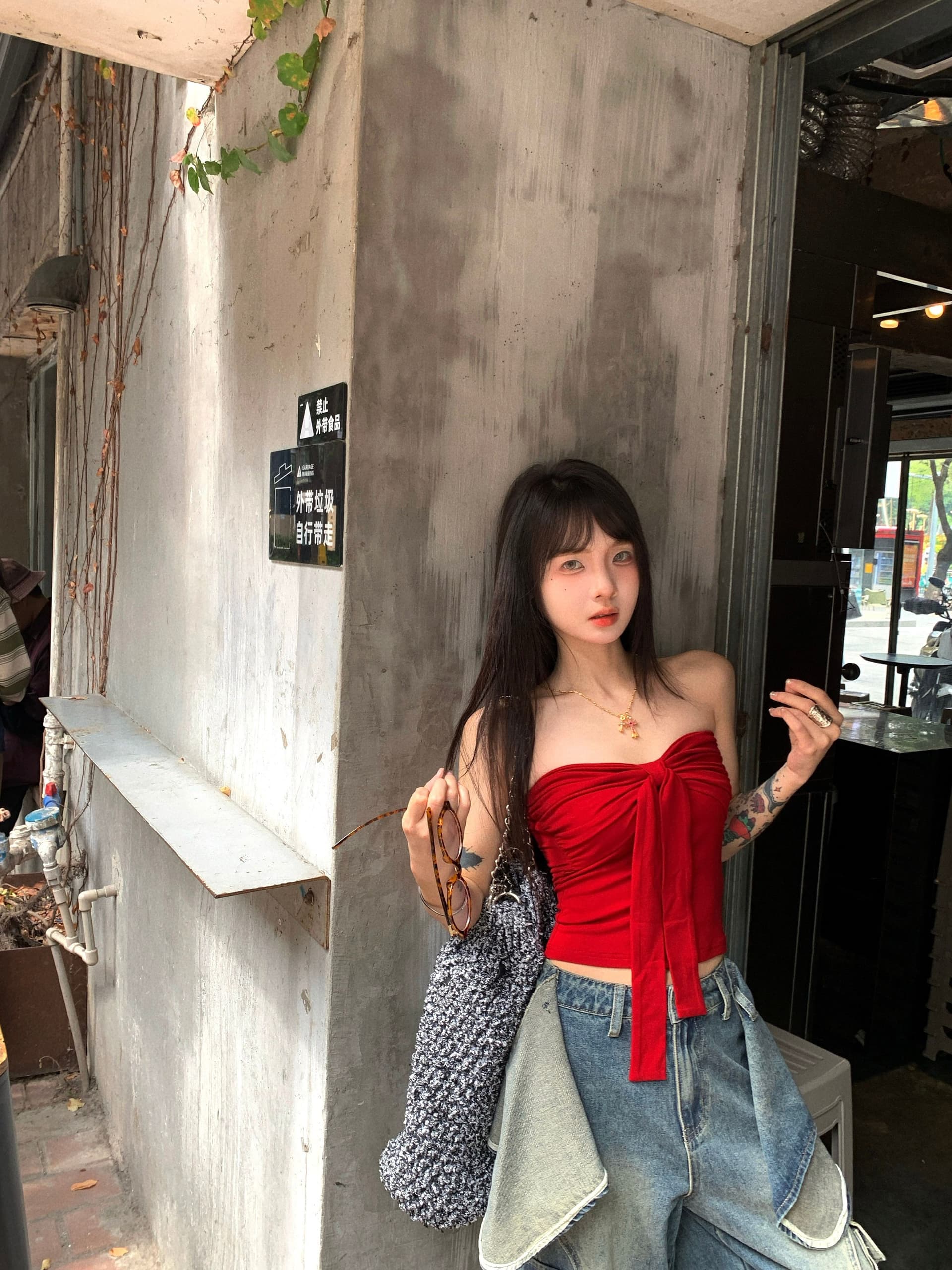 사람들 면 나비 넥타이 튜브탑 조끼 여성 여름 순수한 욕망 바람 포장 가슴 안쪽 가져 가라. 빨간색 달콤한 핫걸 맨위 상세 이미지 9