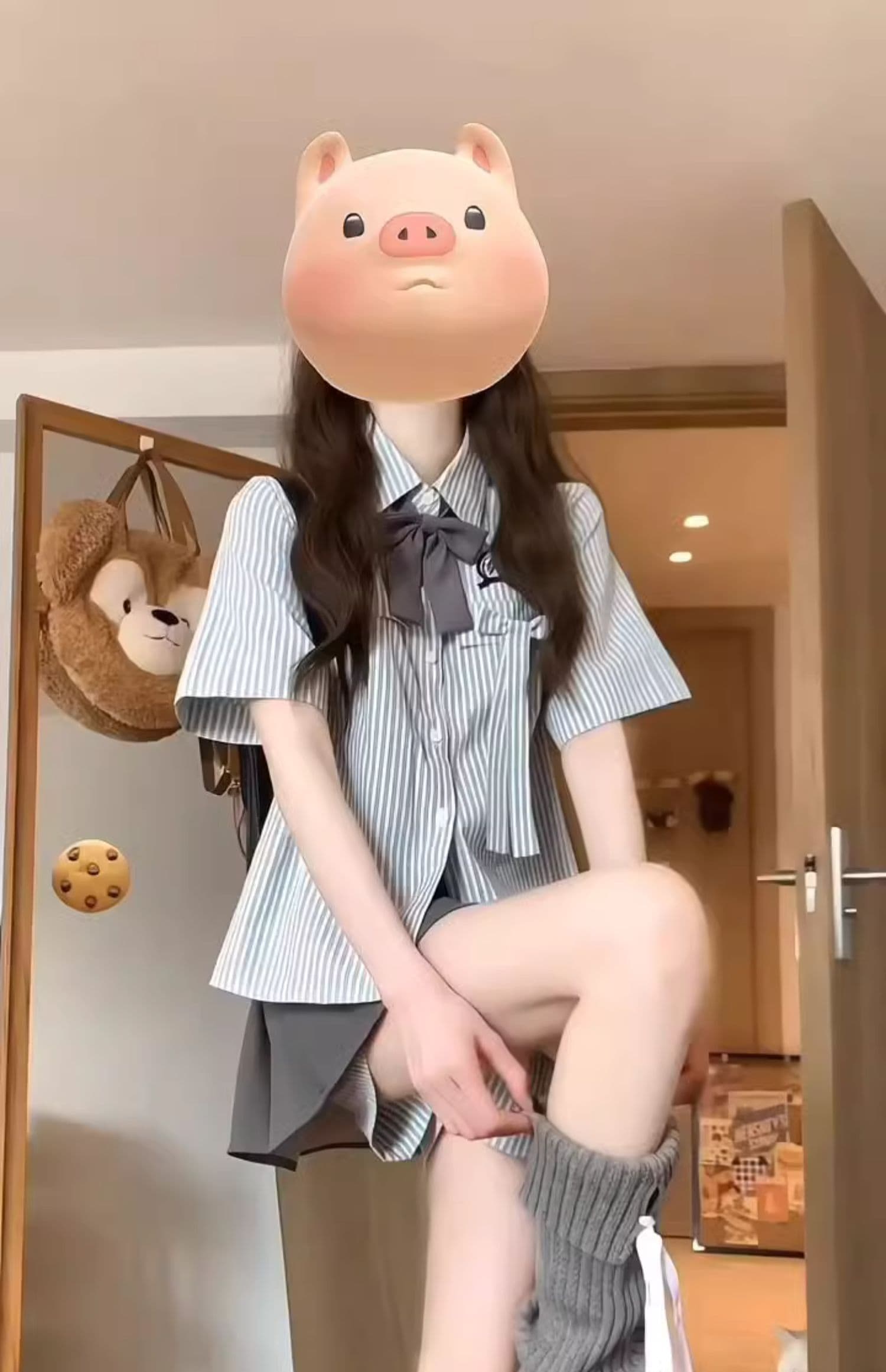 여름 새로운 패션 작은 키 착용 가져 가라. 스트라이프 반팔 셔츠 플리츠 미니 스커트 연령 감소 학원 스타일 투피스 슈트 상세 이미지 2