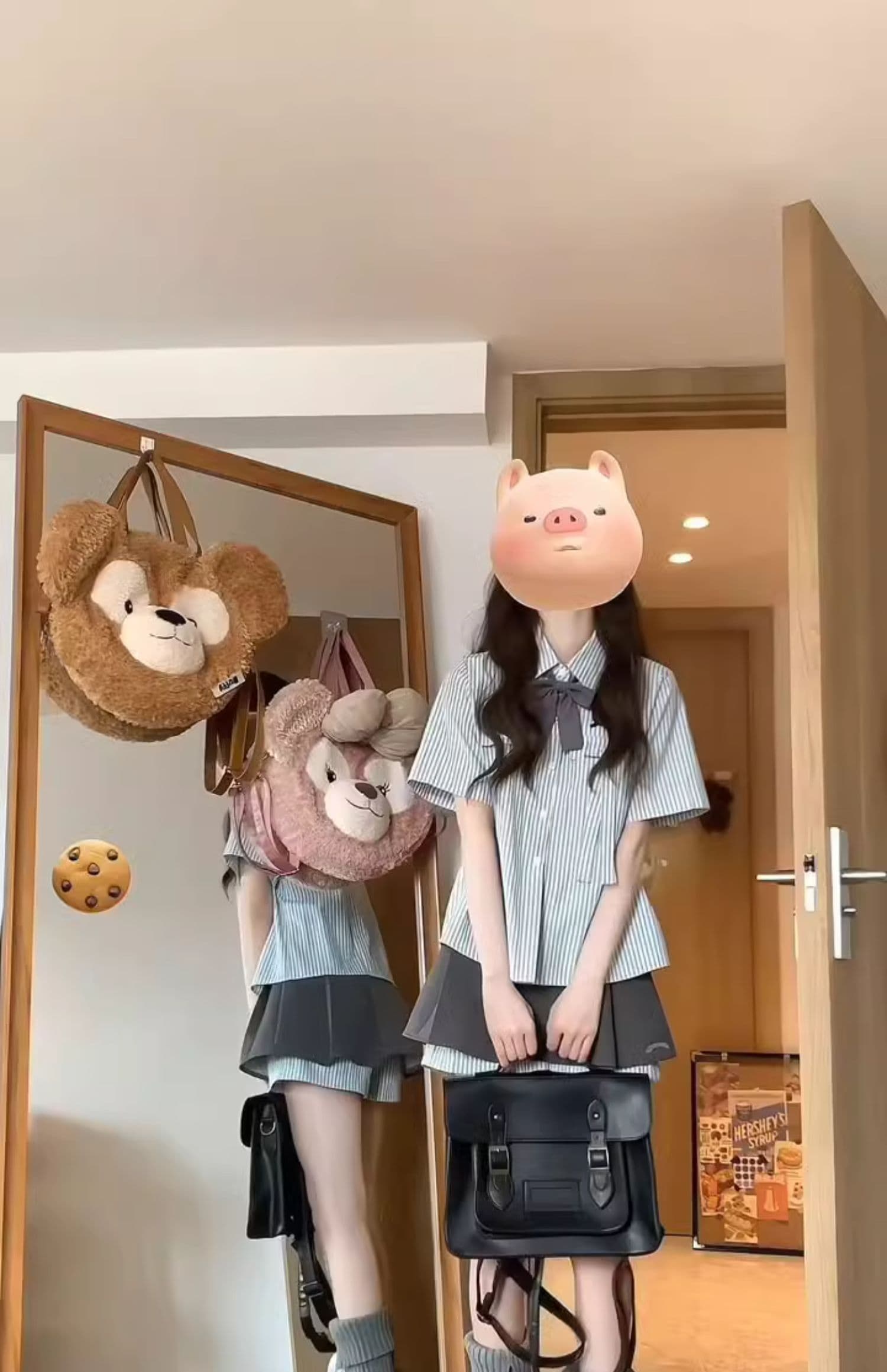 여름 새로운 패션 작은 키 착용 가져 가라. 스트라이프 반팔 셔츠 플리츠 미니 스커트 연령 감소 학원 스타일 투피스 슈트 상세 이미지 7