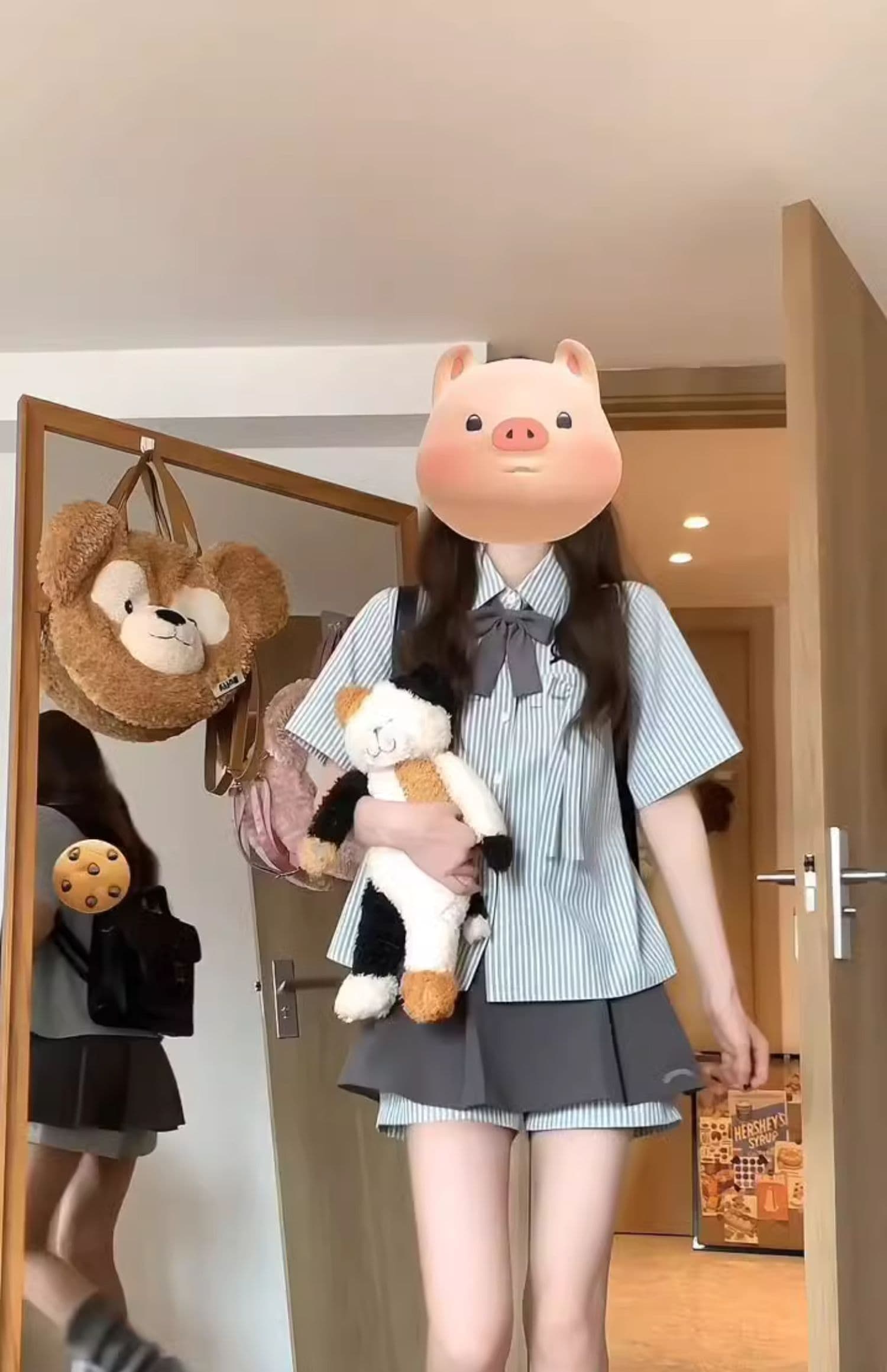 여름 새로운 패션 작은 키 착용 가져 가라. 스트라이프 반팔 셔츠 플리츠 미니 스커트 연령 감소 학원 스타일 투피스 슈트 상세 이미지 8