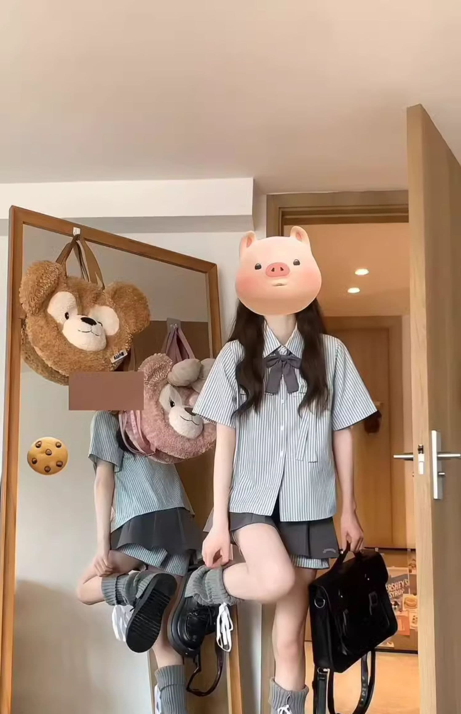여름 새로운 패션 작은 키 착용 가져 가라. 스트라이프 반팔 셔츠 플리츠 미니 스커트 연령 감소 학원 스타일 투피스 슈트 상세 이미지 12