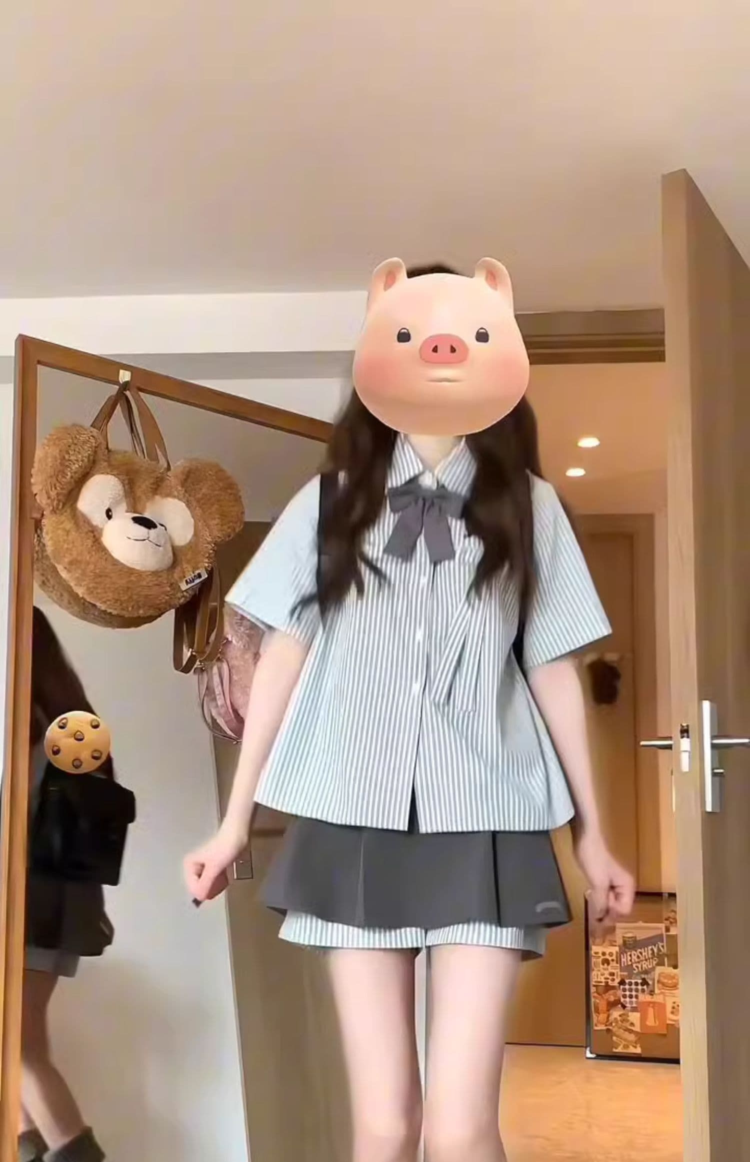 여름 새로운 패션 작은 키 착용 가져 가라. 스트라이프 반팔 셔츠 플리츠 미니 스커트 연령 감소 학원 스타일 투피스 슈트 상세 이미지 19