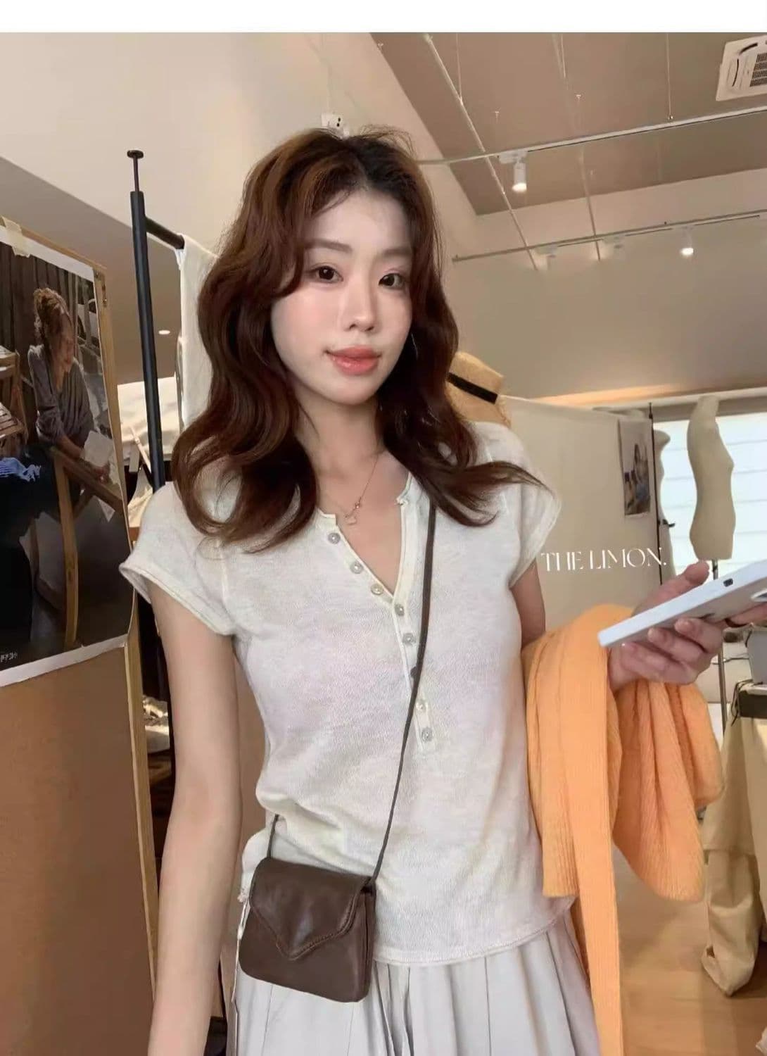 폭발 반팔 출퇴근 2026 년 여성 여름 착용 가져 가라. 한국 스타일 고급 센스 몸매 가꾸기 슬림해 보이는 니트 스웨터 품격 맨위 상세 이미지 6
