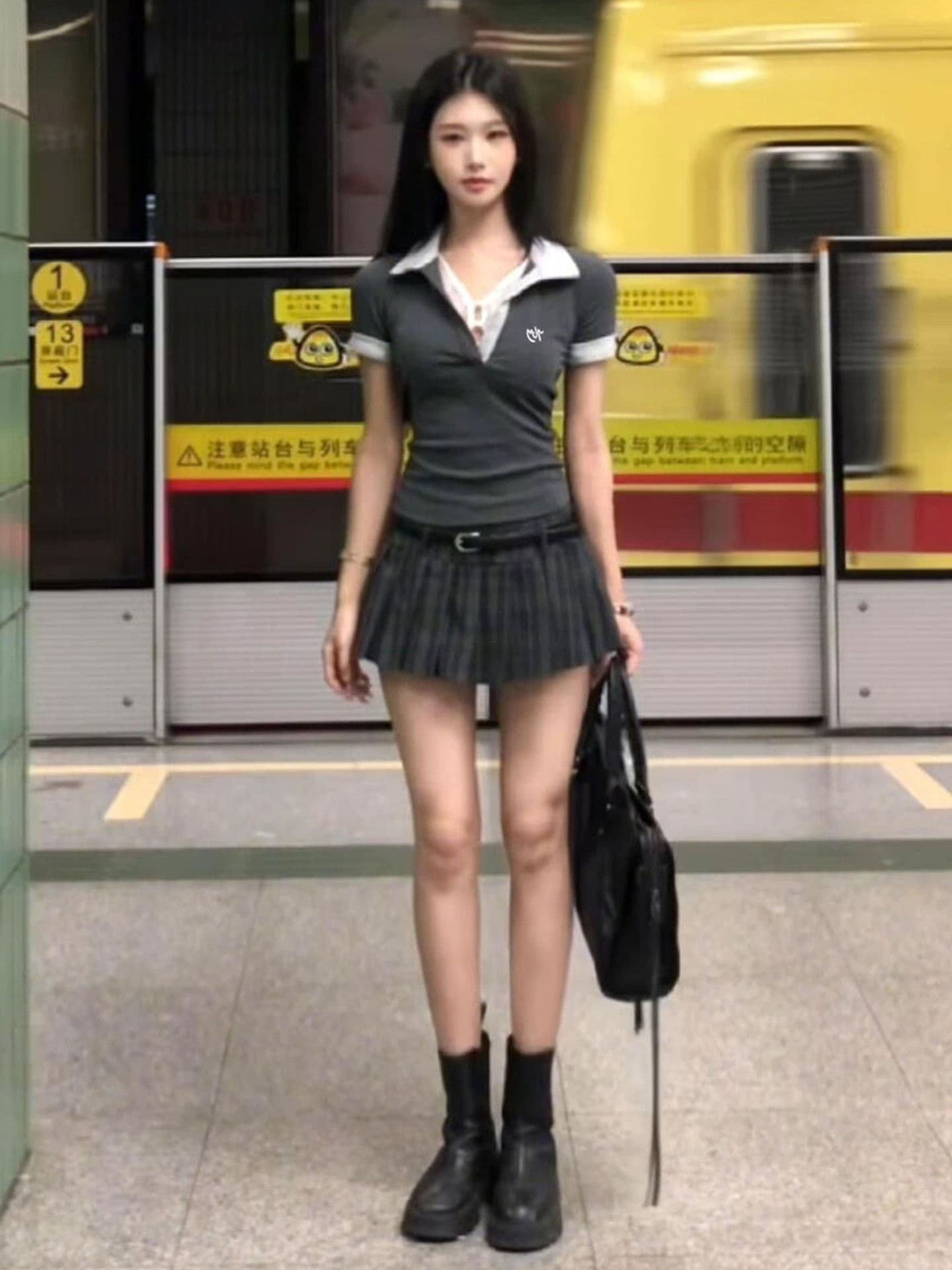 자이언트 잘 생긴 ~ 중 여름 세트 작은 키 아메리칸 핫걸 레이스 조각 V넥 티셔츠 맨위 플리츠 스커트 투피스 세트 이미지 2