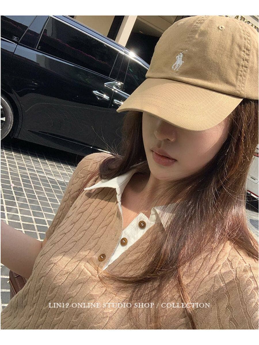2026 새로운 레트로 꽈배기 POLO 칼라 반팔 티셔츠 여성 디자인 센스 몸매 가꾸기 슬림해 보이는 니트 풀오버 맨위 트렌디 상세 이미지 4