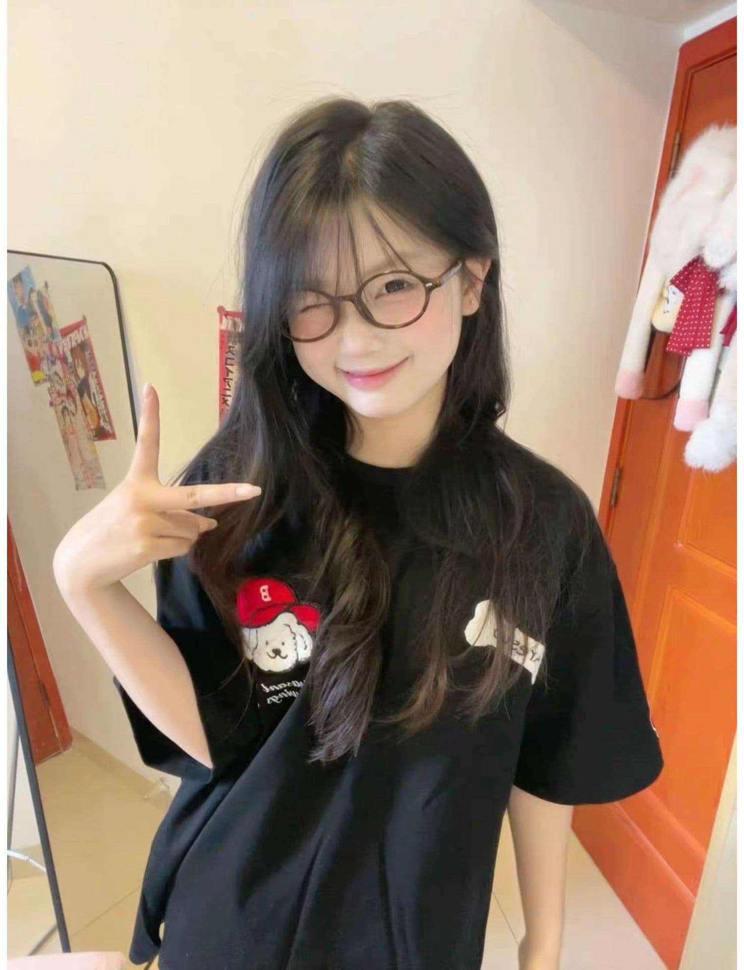 마술 막대기 자수 네리 가게 천 순면 220 그램 빗질하다 닫기 반팔 티셔츠 여성 상세 이미지 5