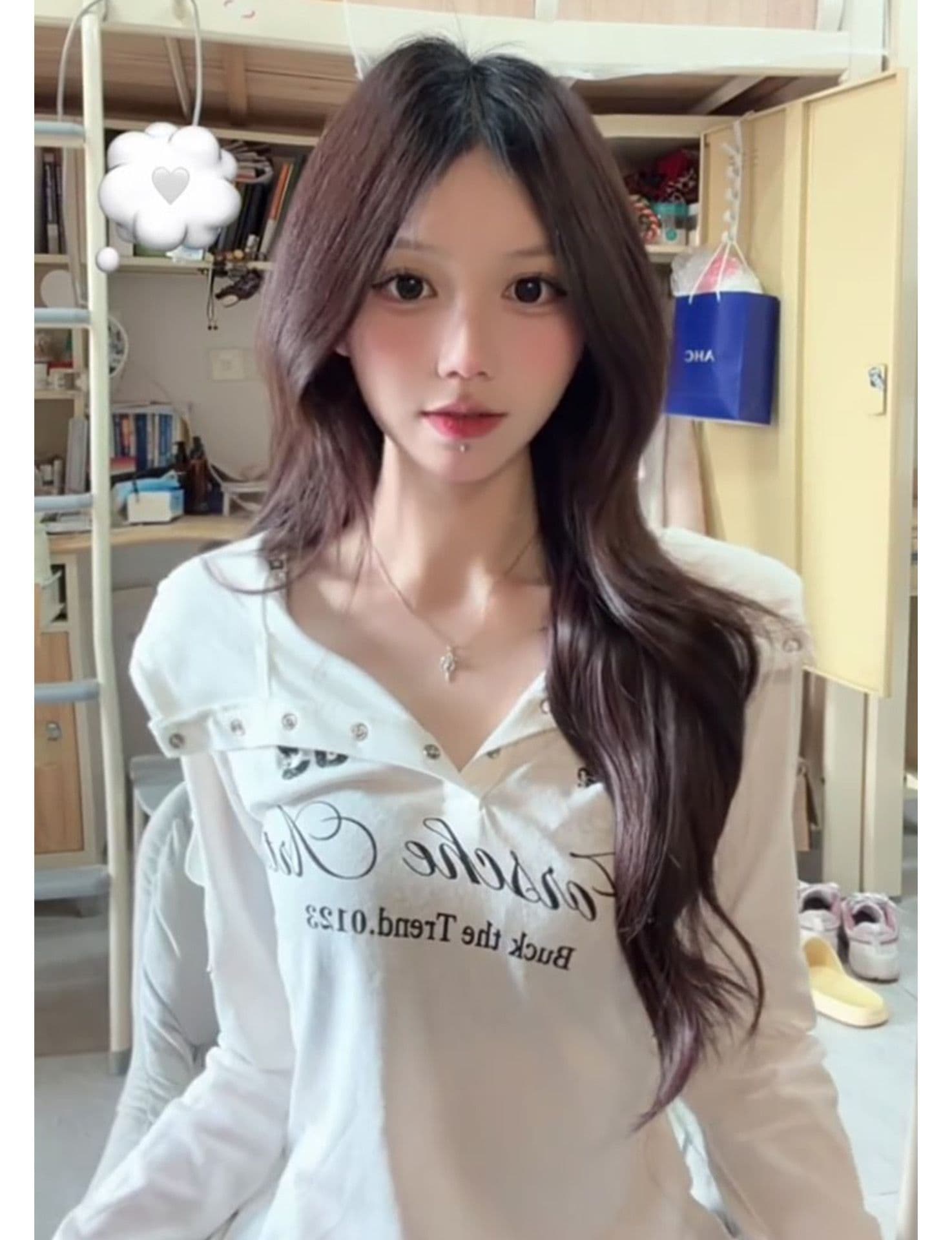 원본 솜씨 이중층 모자 광저우 눈꽃 면 자외선 차단 블라우스 여성 이미지 2