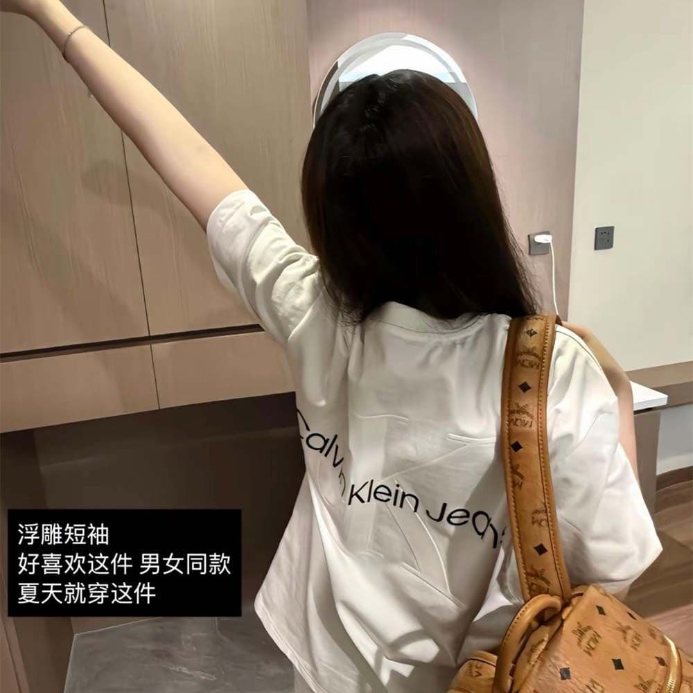 자수 프린트 범프 인쇄 순면 220 그램 반팔 티셔츠 여성 상세 이미지 6