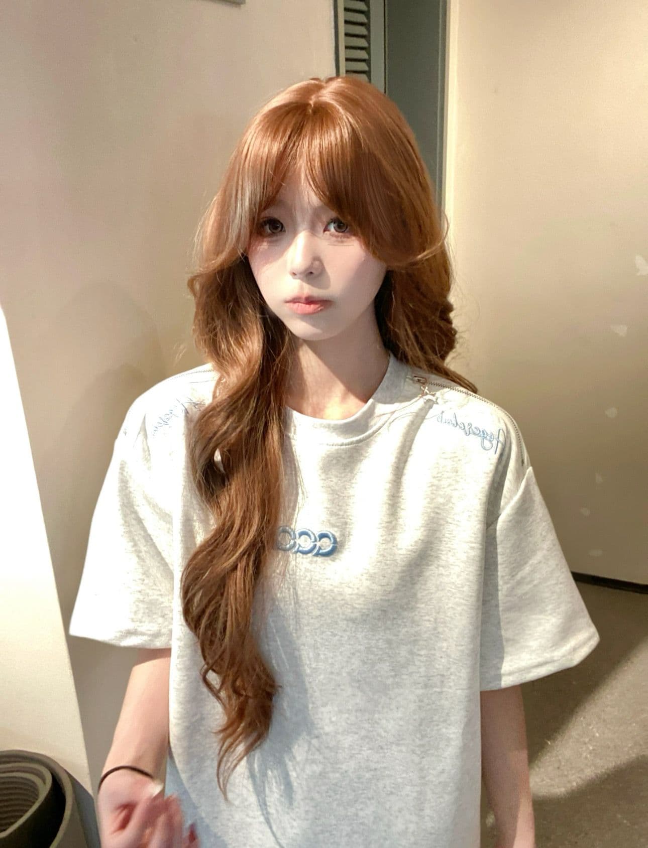 백금 지퍼 자수 네리 가게 천 220 그램 46 면 49 폴리 에스터 5 암모니아 Lun 반팔 여성 이미지 3